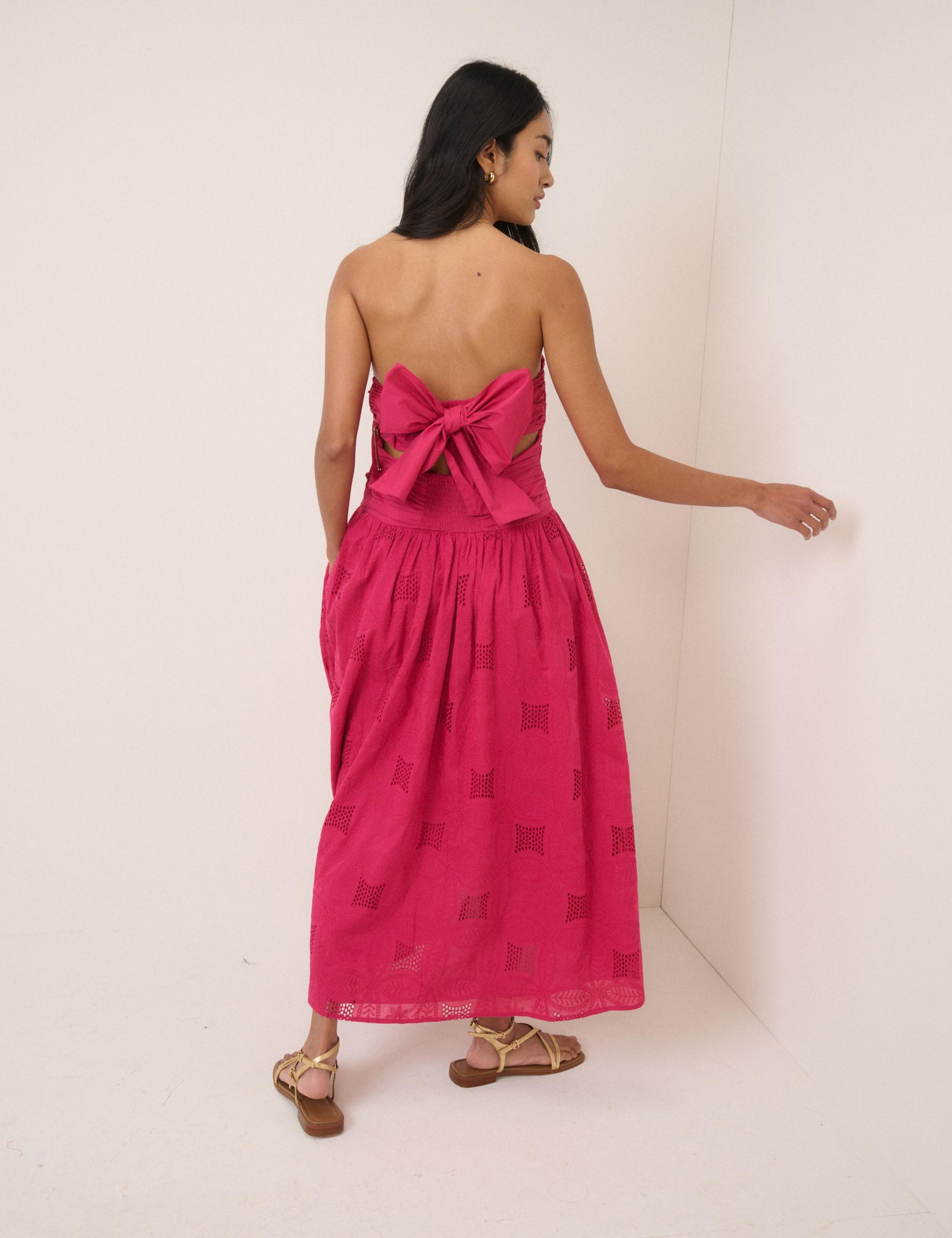 Pure Cotton Broderie Bandeau Midi Dress 3 of 5