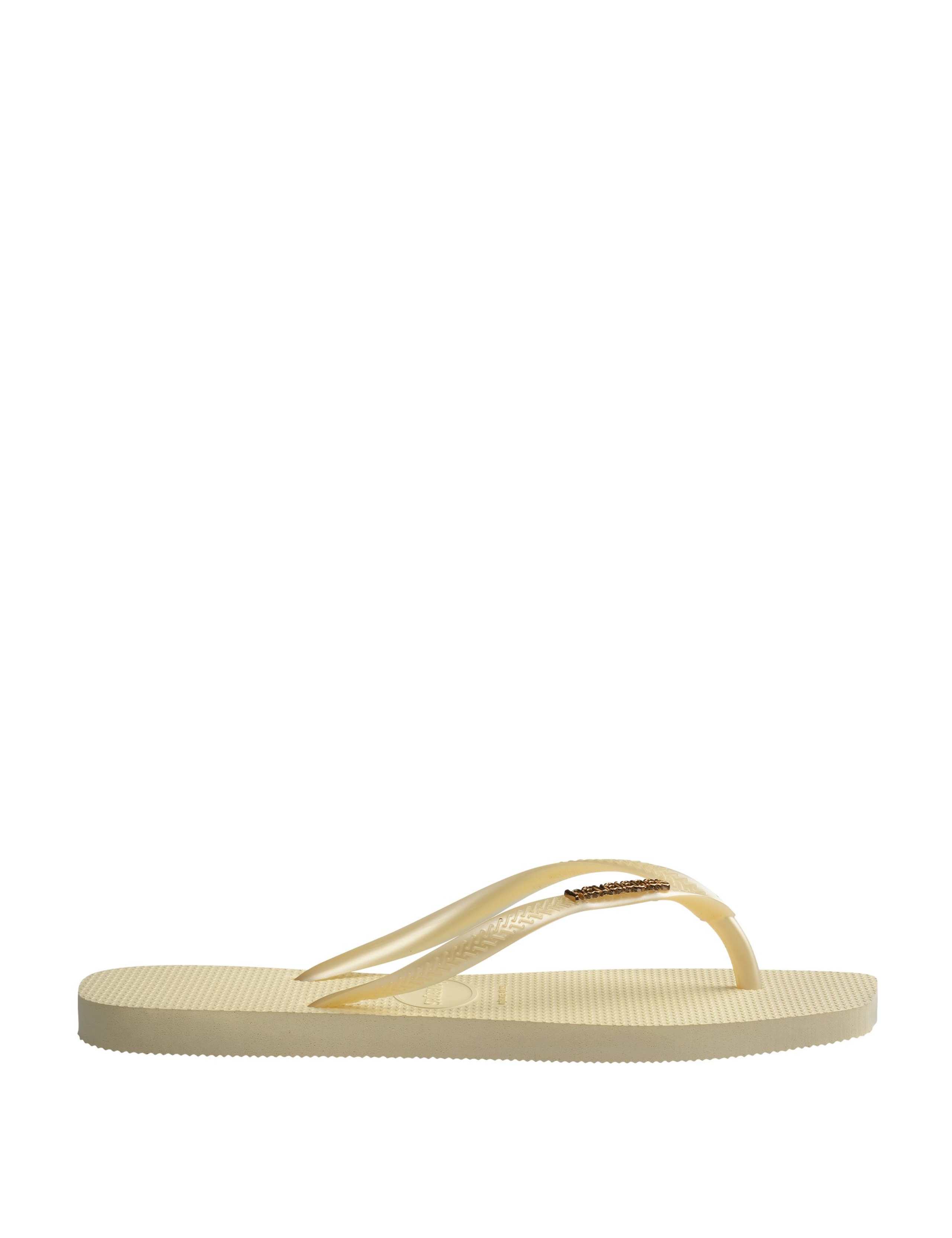 Metallic Logo Flat Square Toe Flip Flops 2 of 5