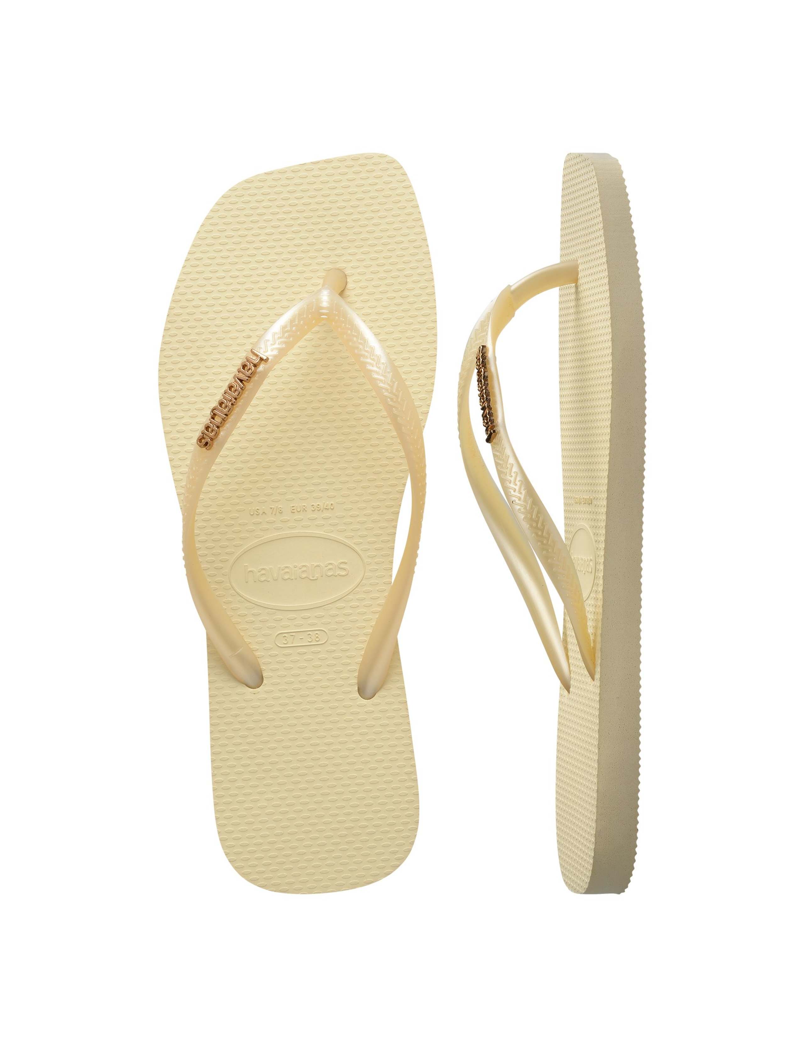 Metallic Logo Flat Square Toe Flip Flops 4 of 5
