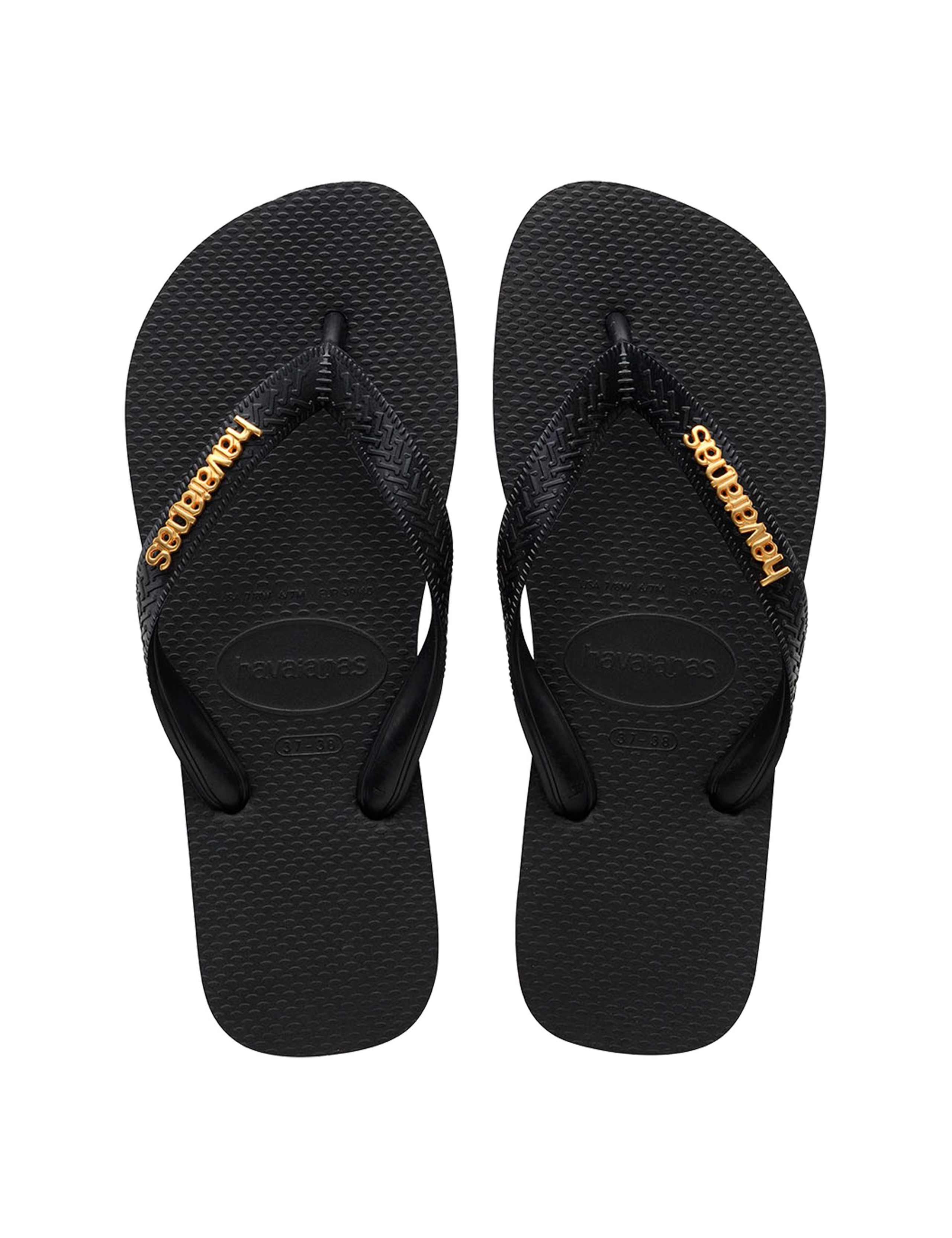 Top Logo Metallic Flip Flops 1 of 4