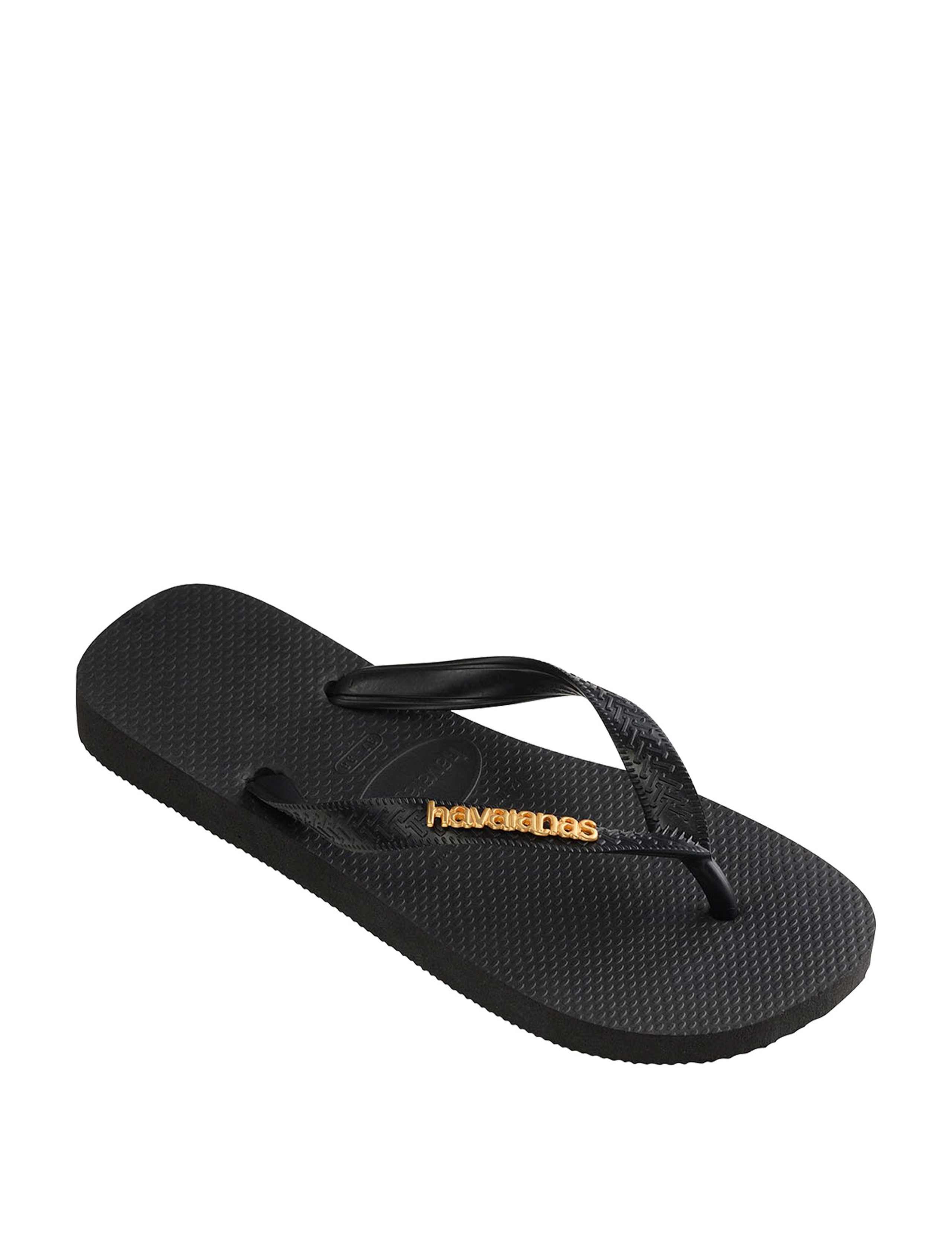 Top Logo Metallic Flip Flops 3 of 4