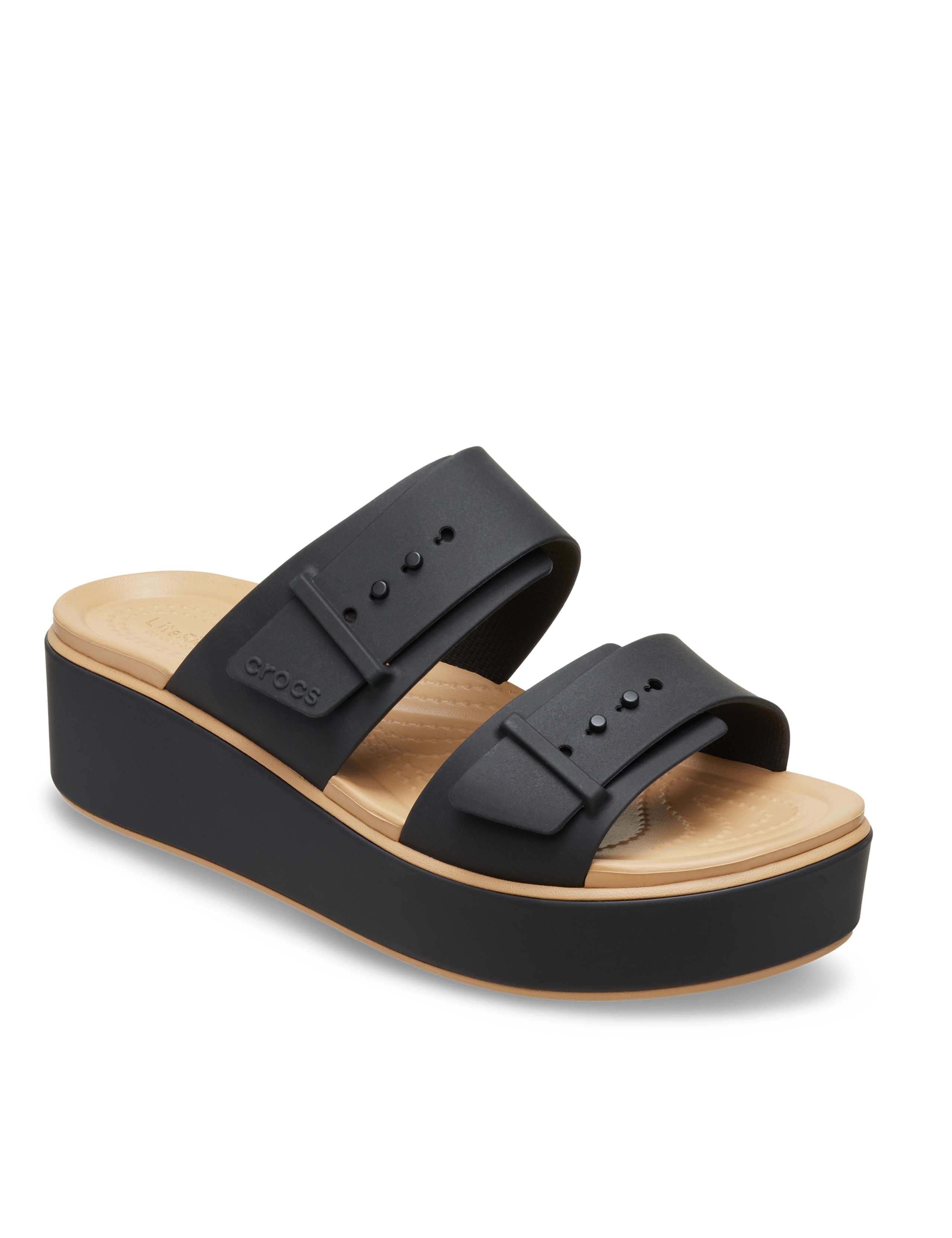 Brooklyn Buckle Matte Wrap Flatform Sliders 1 of 4