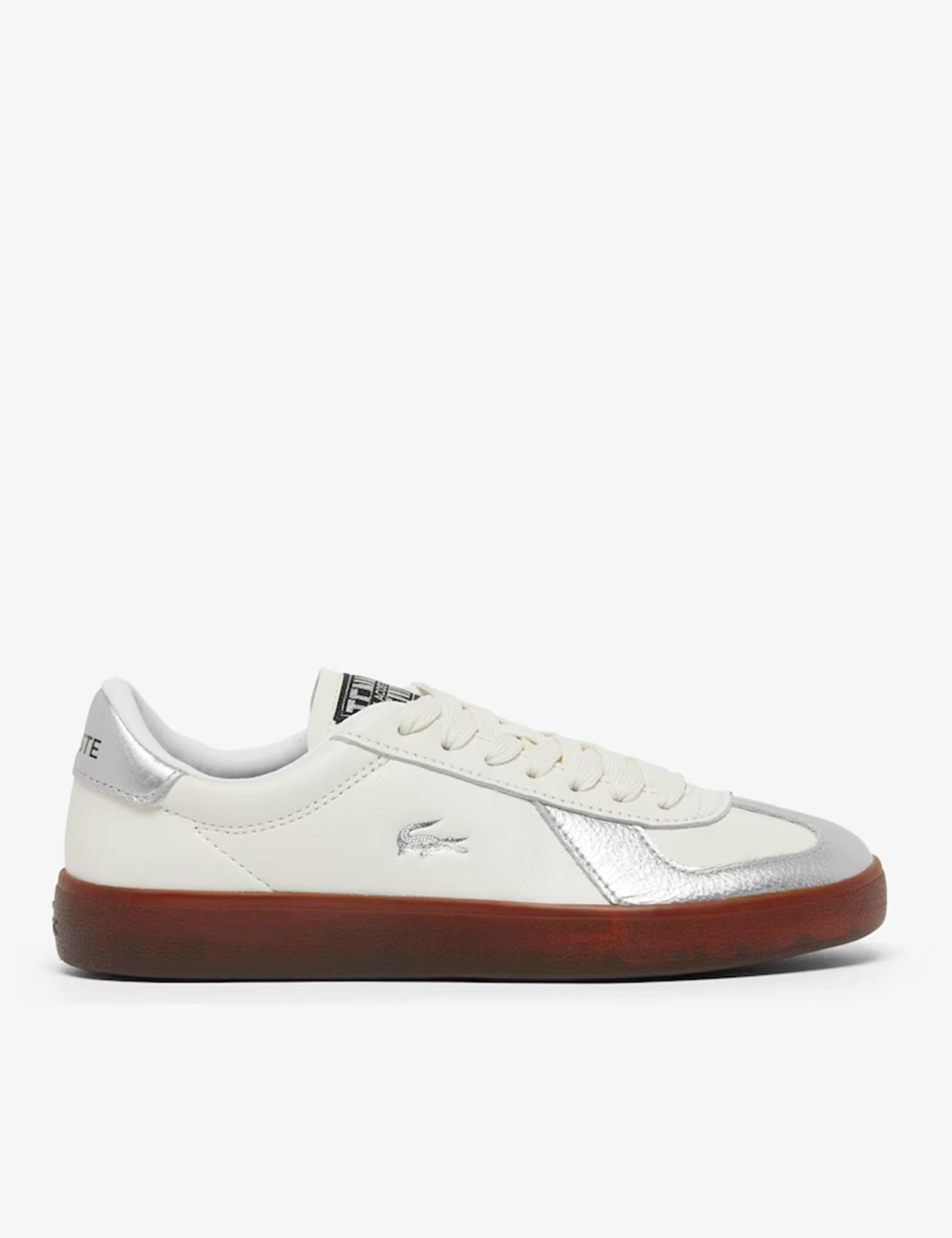 Leather Lace Up Metallic Cup Sole Trainers 1 of 6