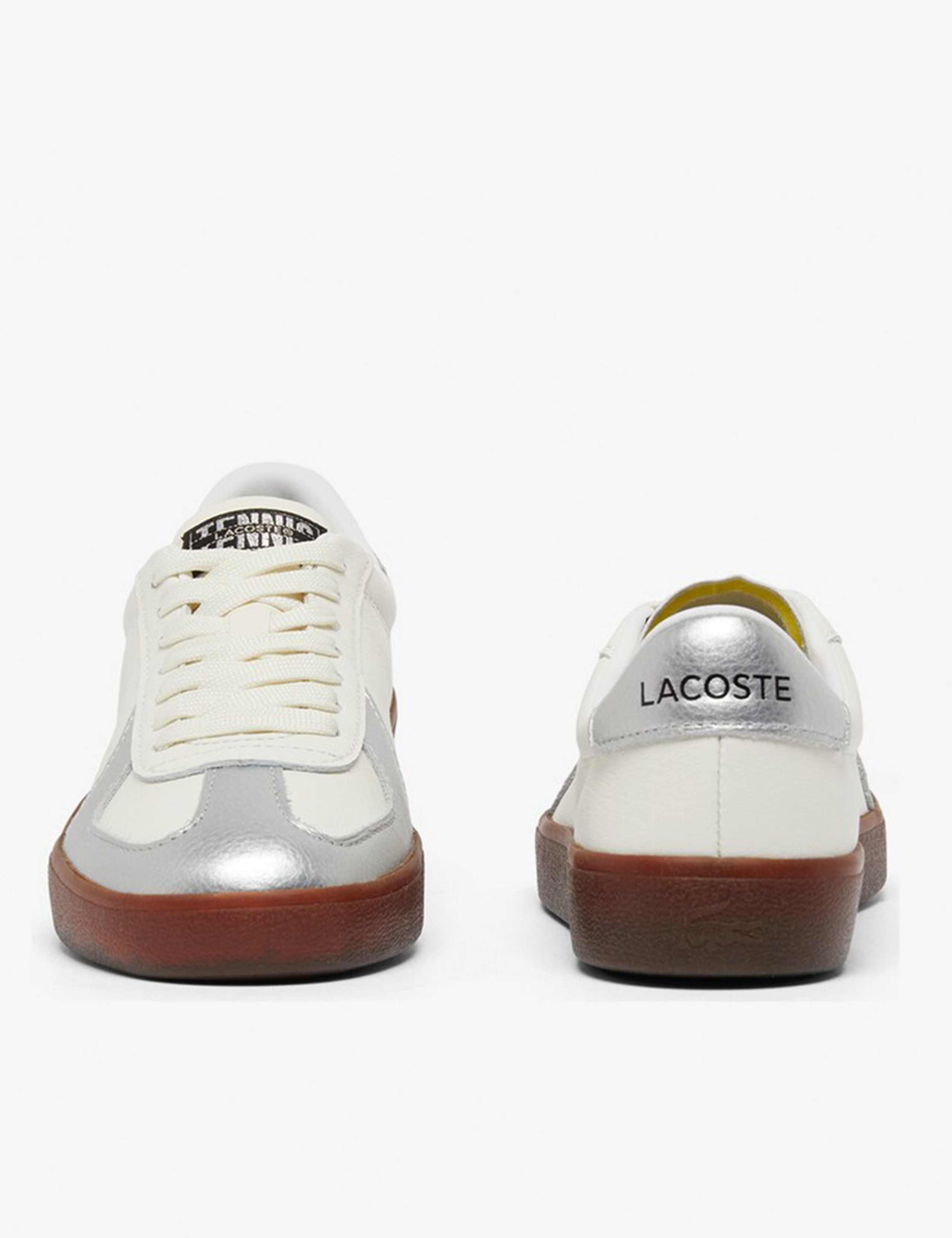 Leather Lace Up Metallic Cup Sole Trainers 4 of 6