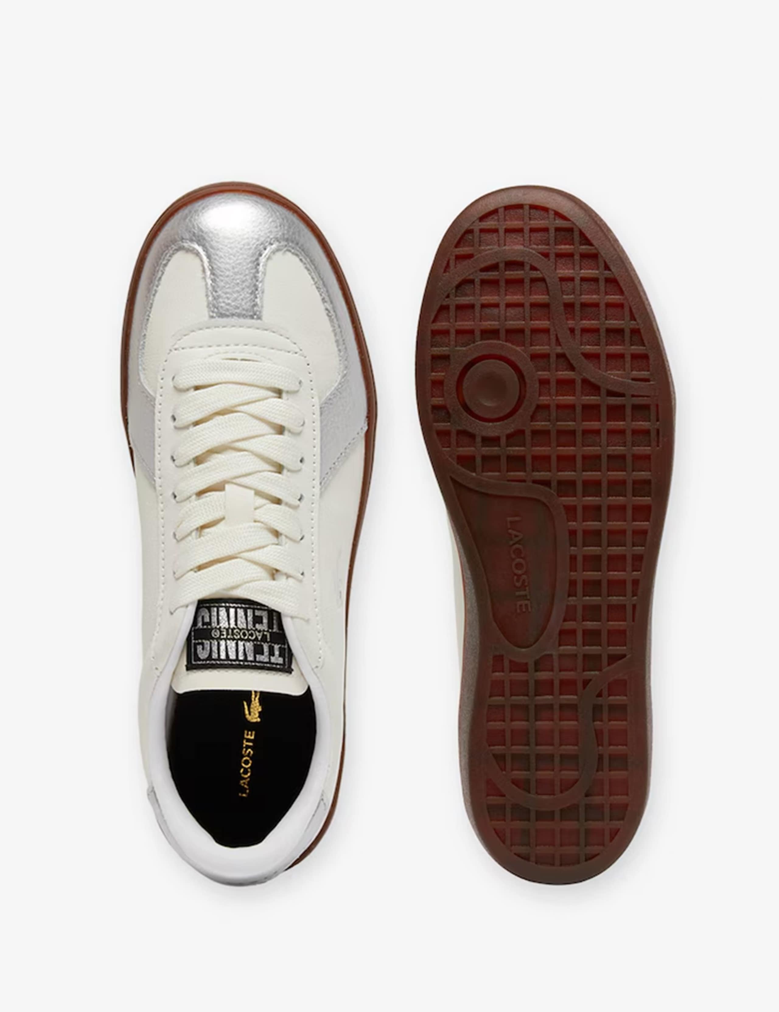 Leather Lace Up Metallic Cup Sole Trainers 5 of 6