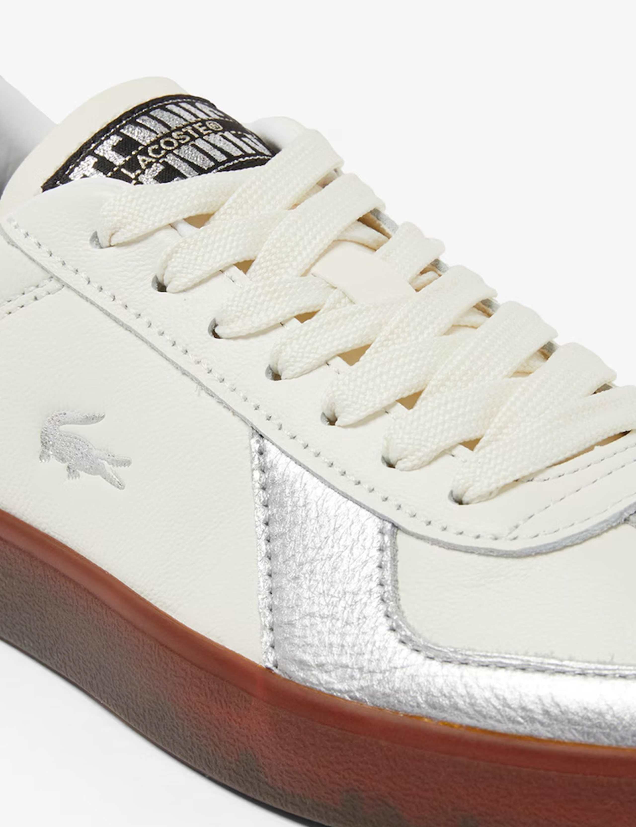 Leather Lace Up Metallic Cup Sole Trainers 6 of 6