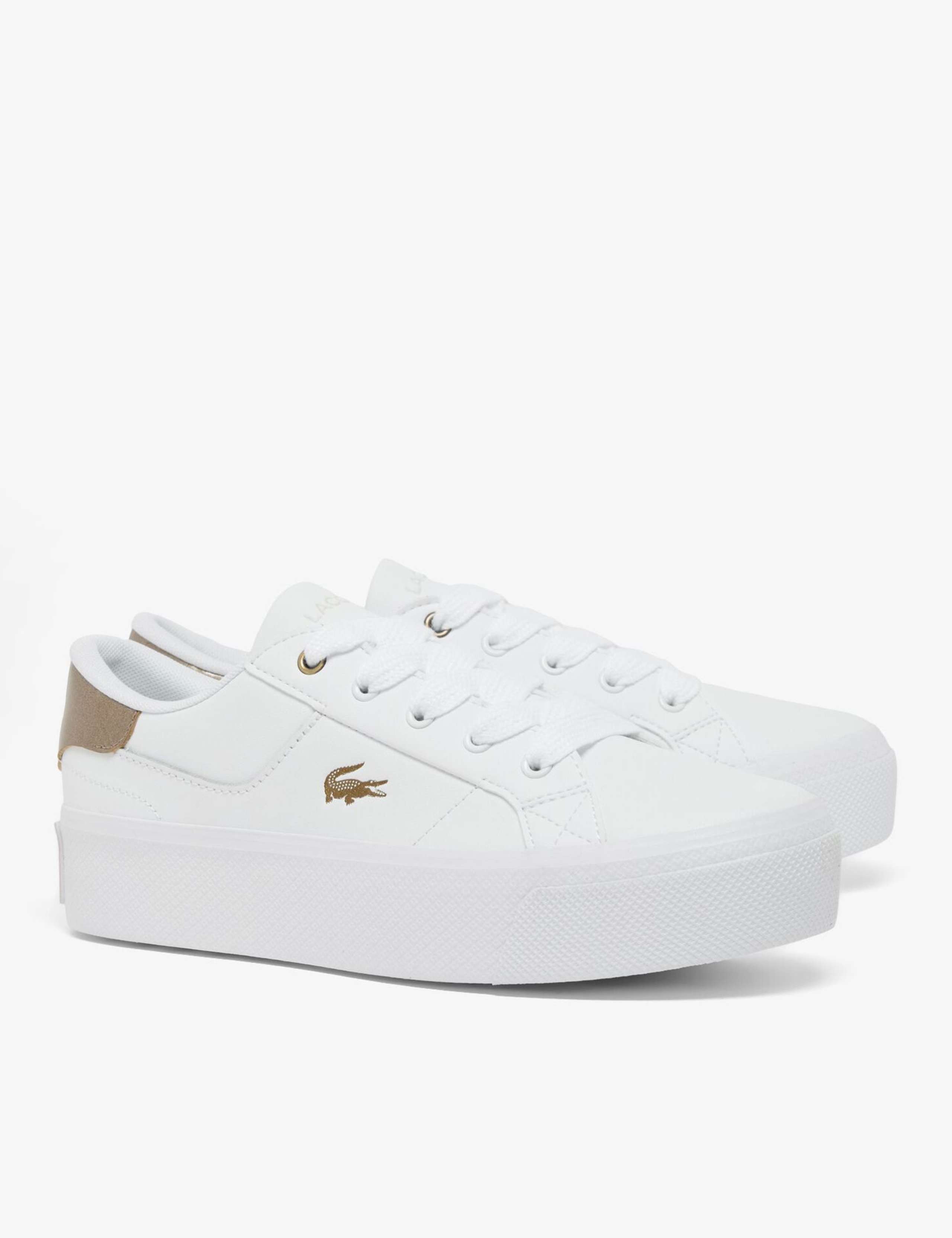 Leather Lace Up Platform Trainers 3 of 8