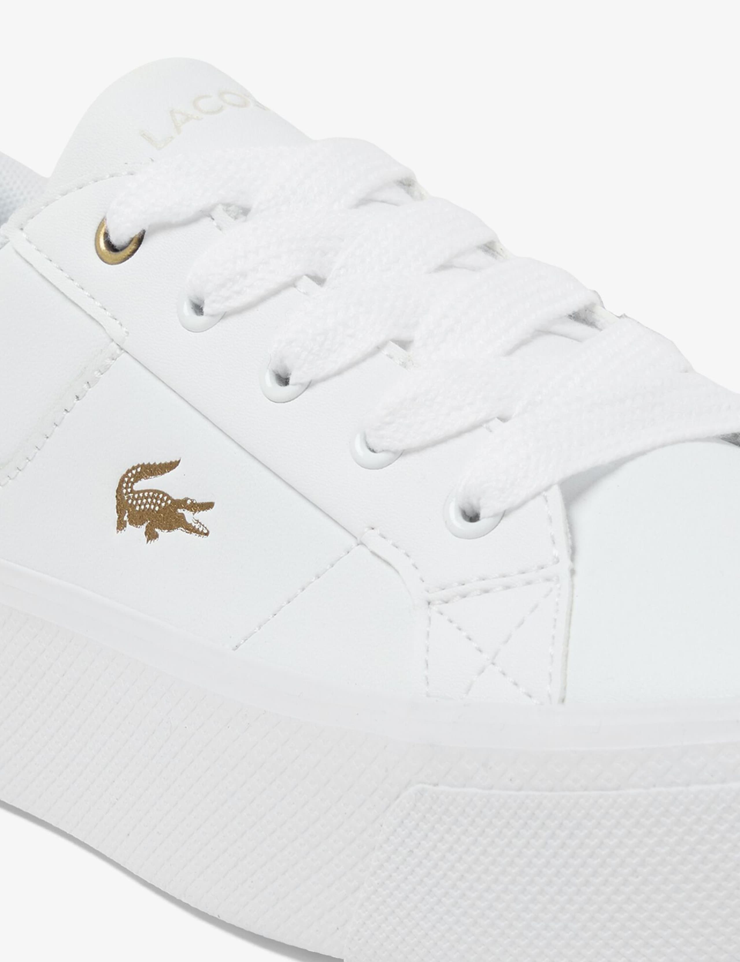 Leather Lace Up Platform Trainers 8 of 8