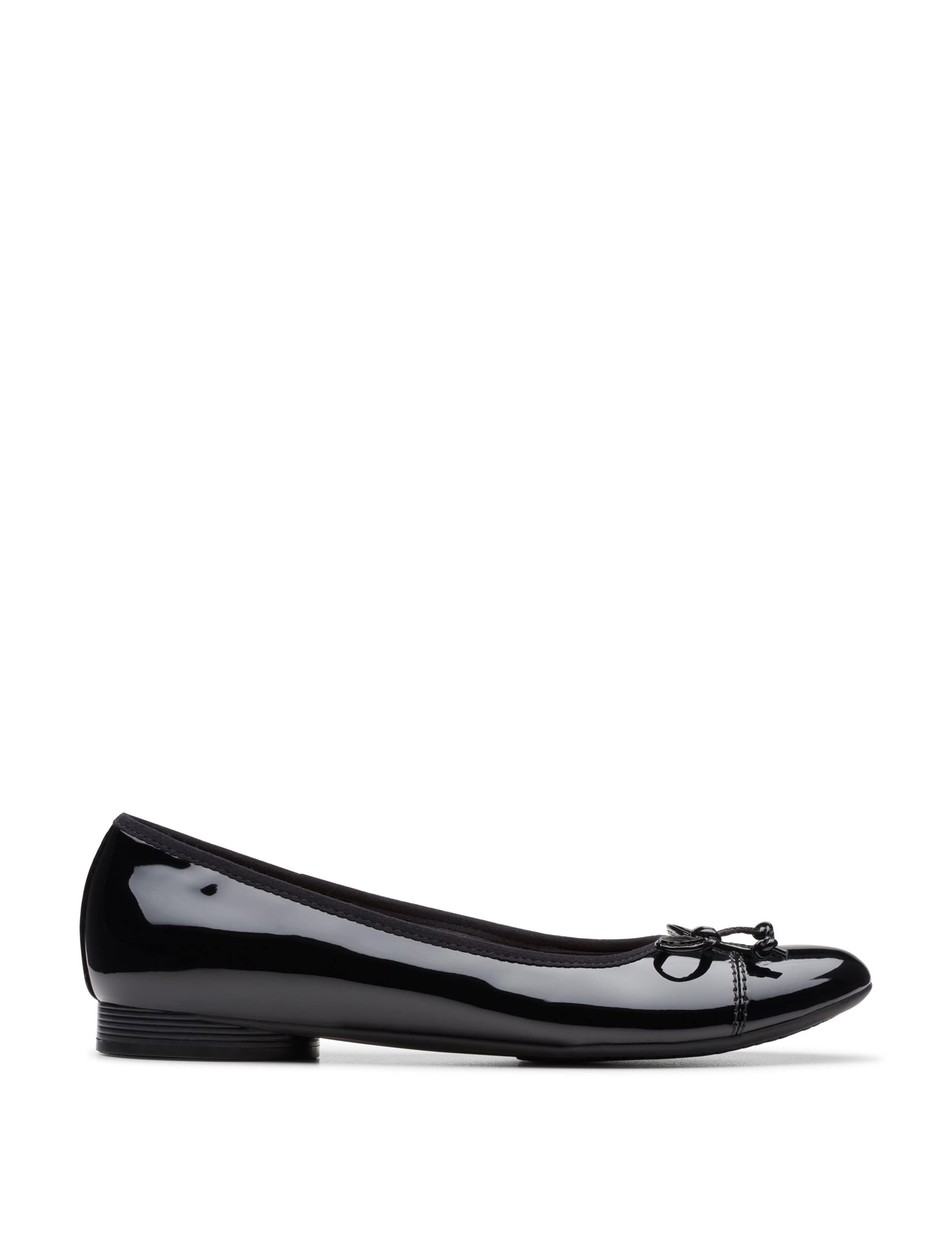 Wide Fit Patent Bow Flat Ballet Pumps 1 of 8