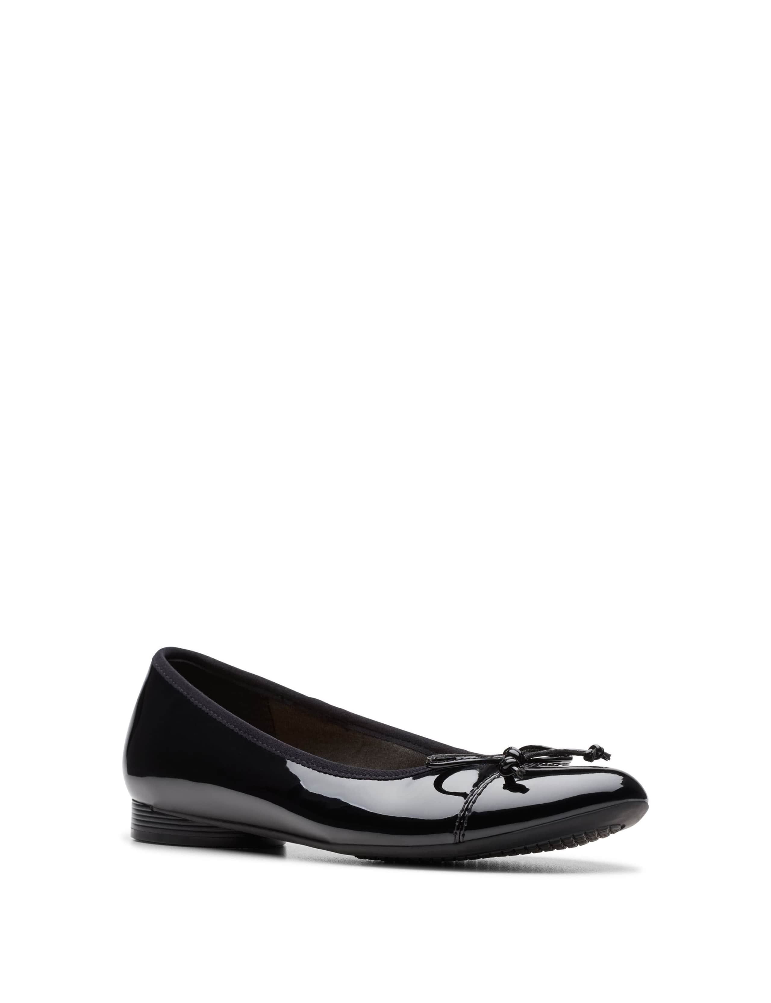 Wide Fit Patent Bow Flat Ballet Pumps 2 of 8