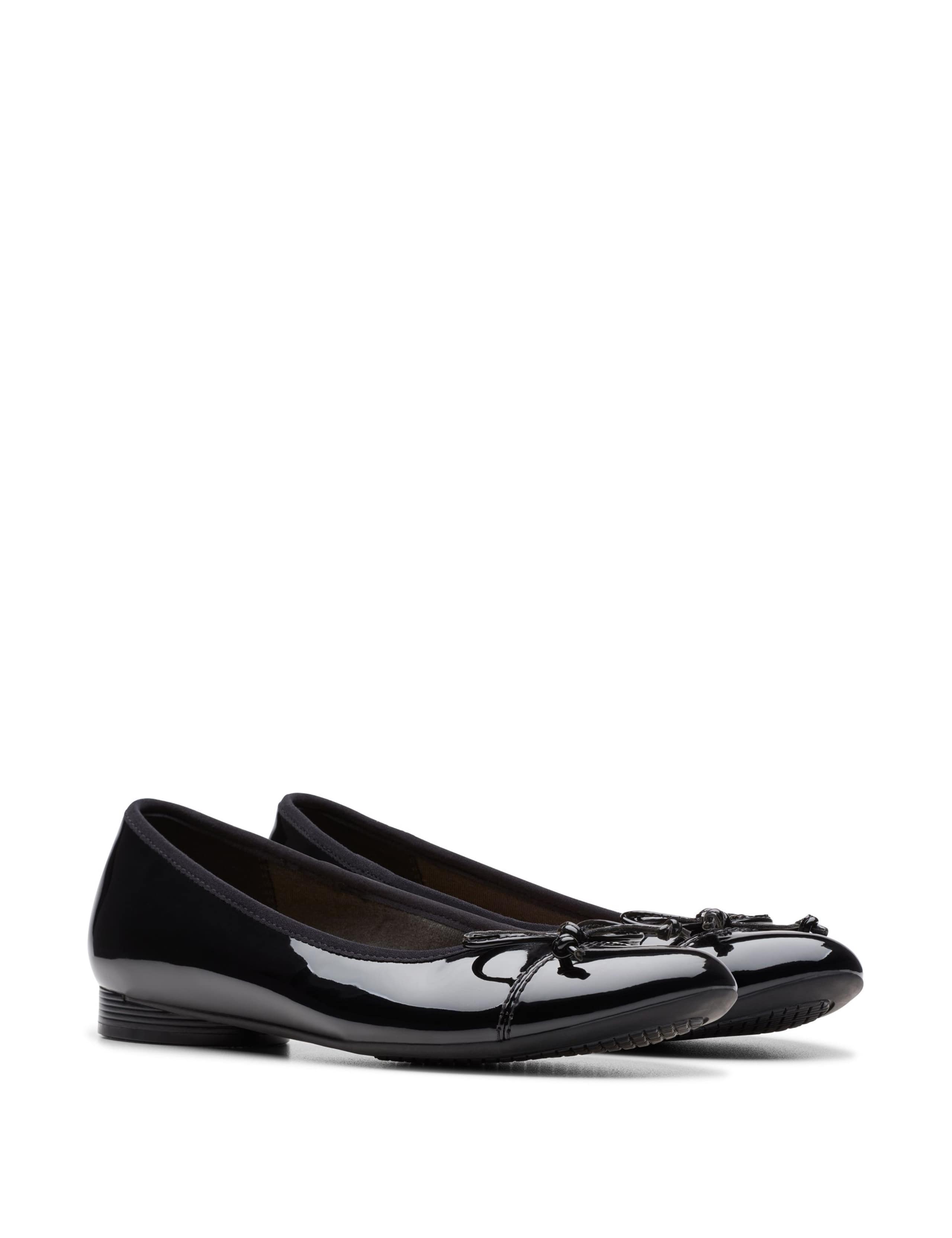 Wide Fit Patent Bow Flat Ballet Pumps 3 of 8