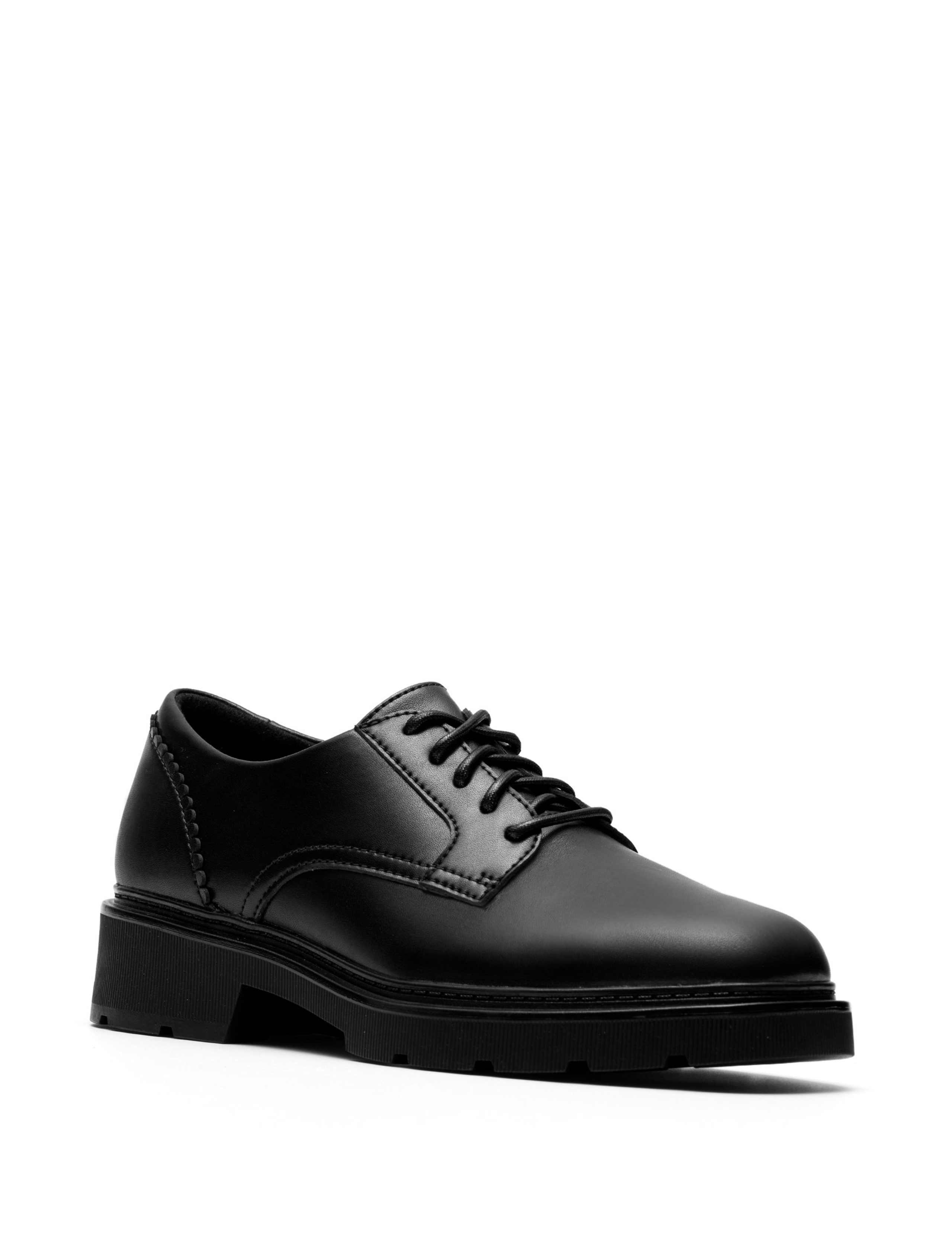 Leather Block Heel Square Toe Shoes 2 of 6