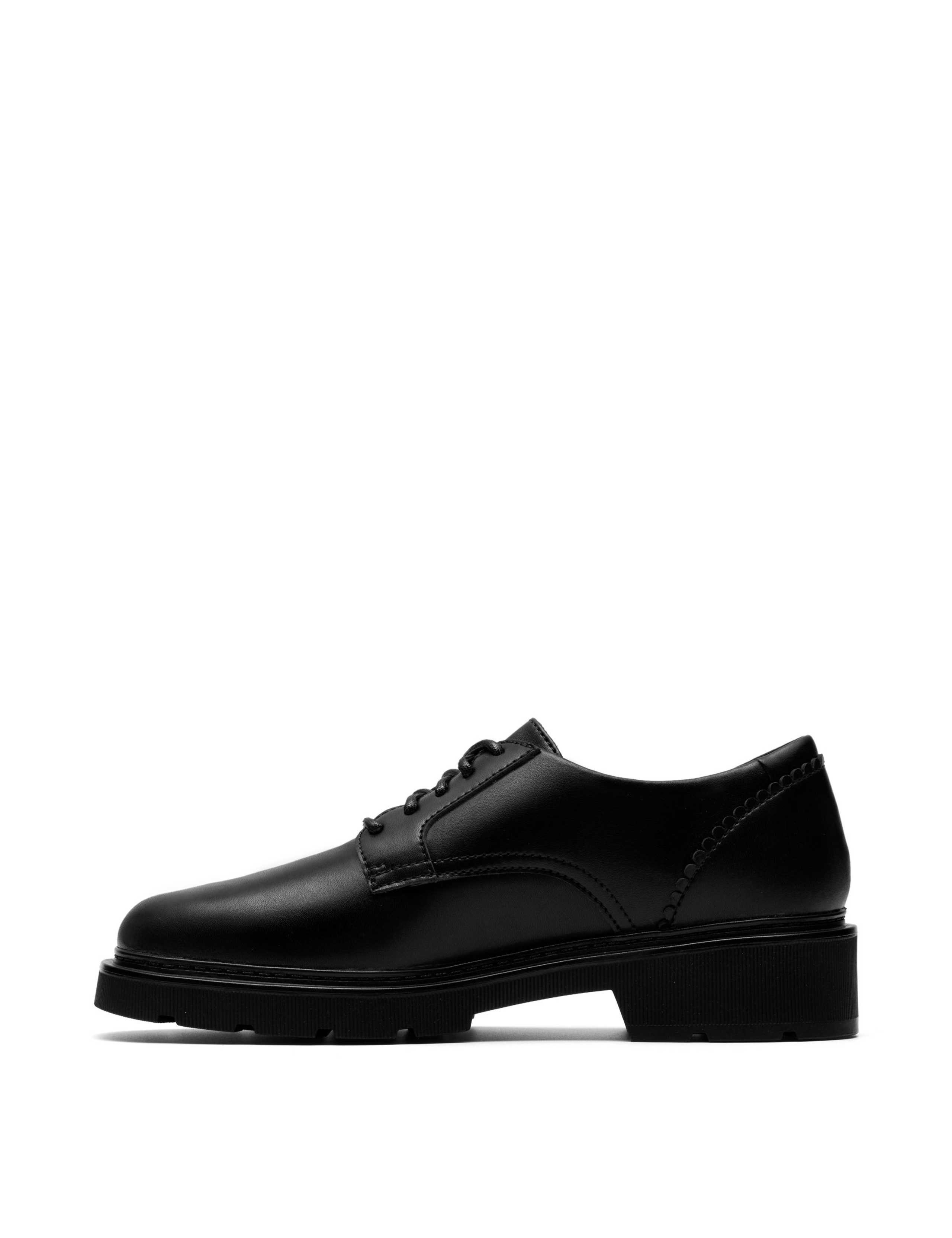 Leather Block Heel Square Toe Shoes 3 of 6