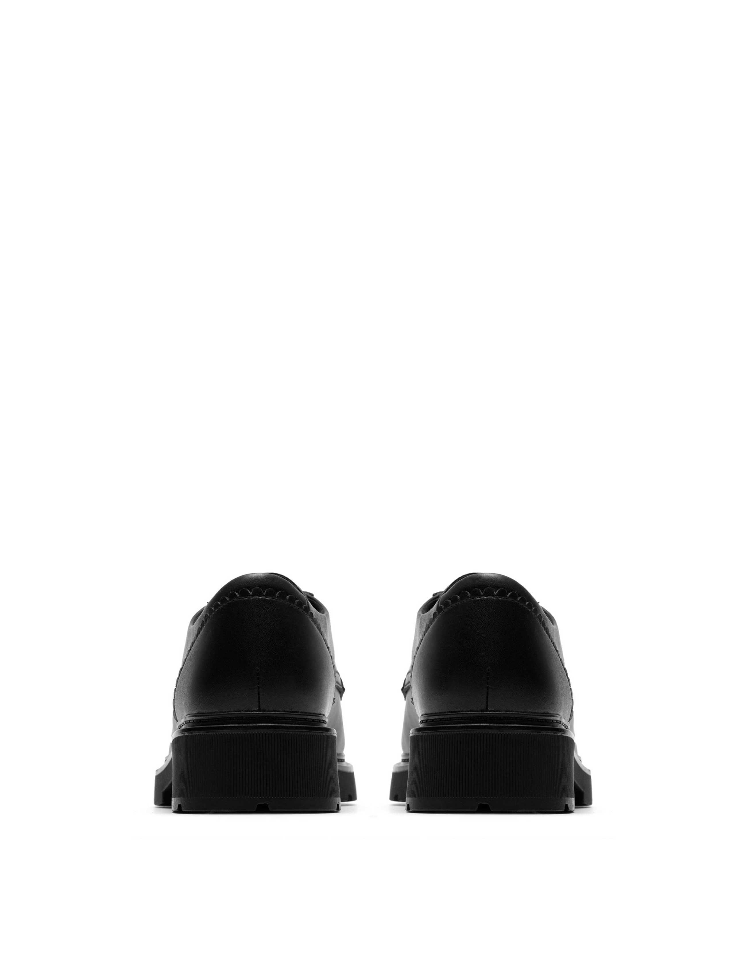 Leather Block Heel Square Toe Shoes 5 of 6