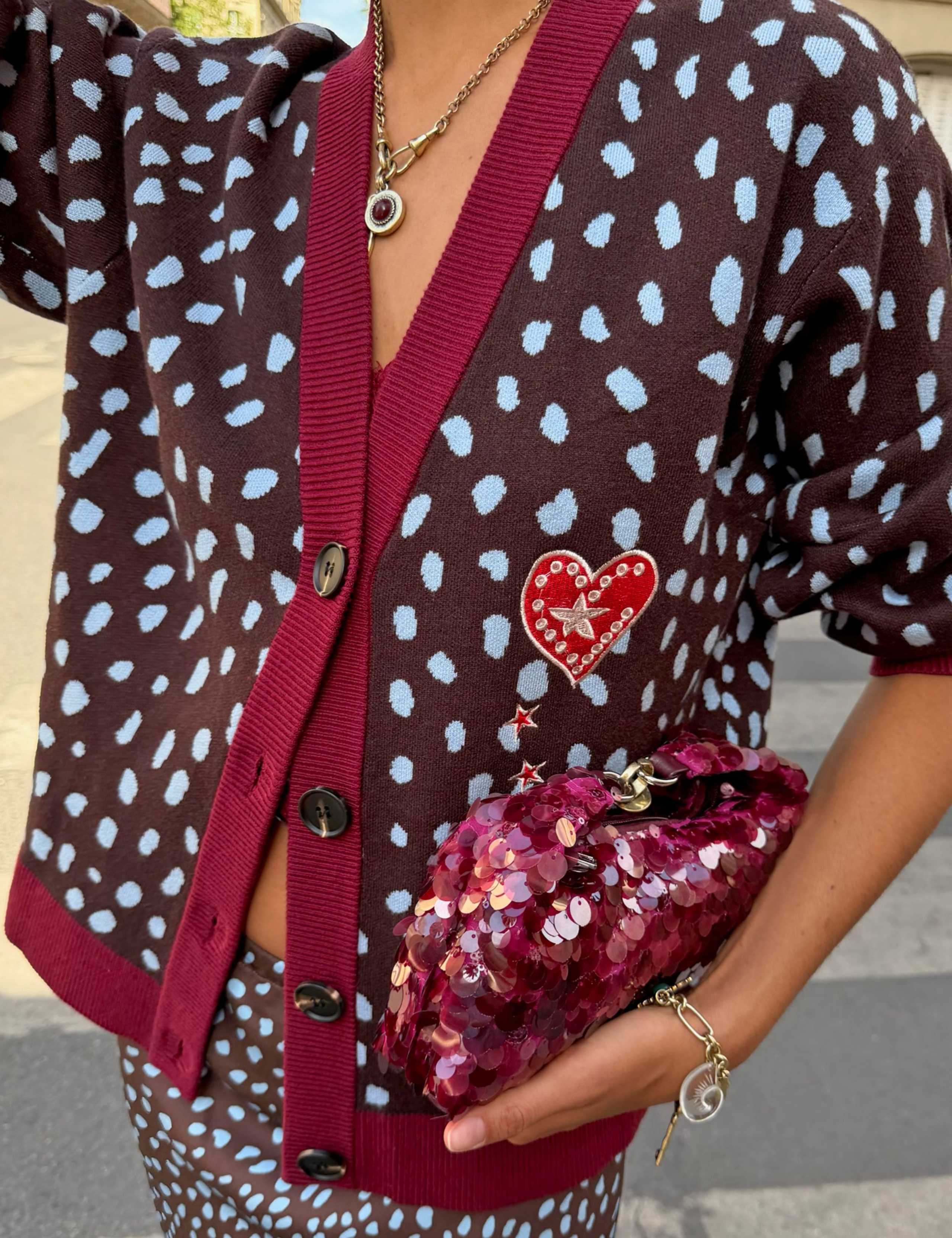 Animal Print V-Neck Relaxed Cardigan 2 of 3