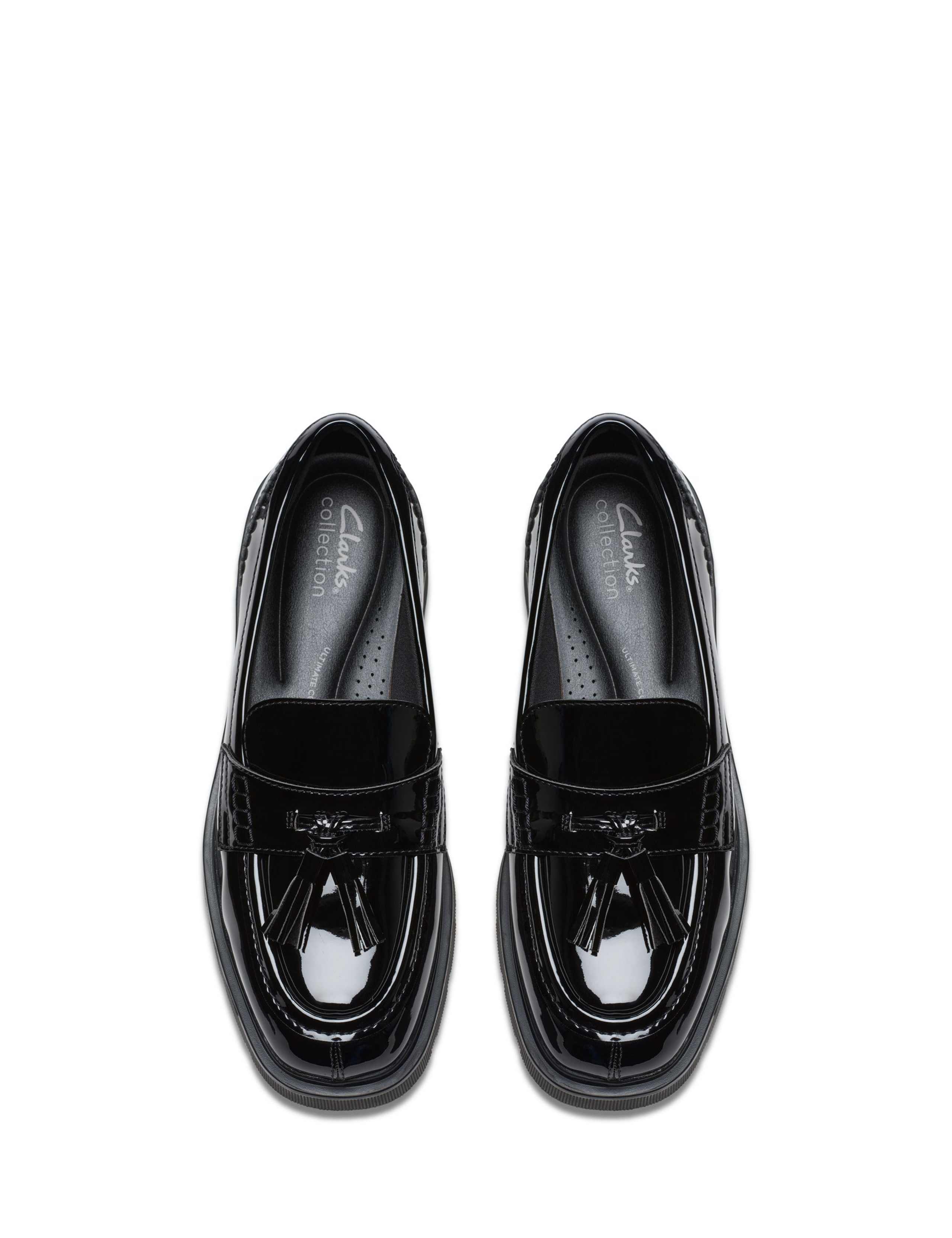 Leather Patent Tassel Block Heel Loafers 4 of 6