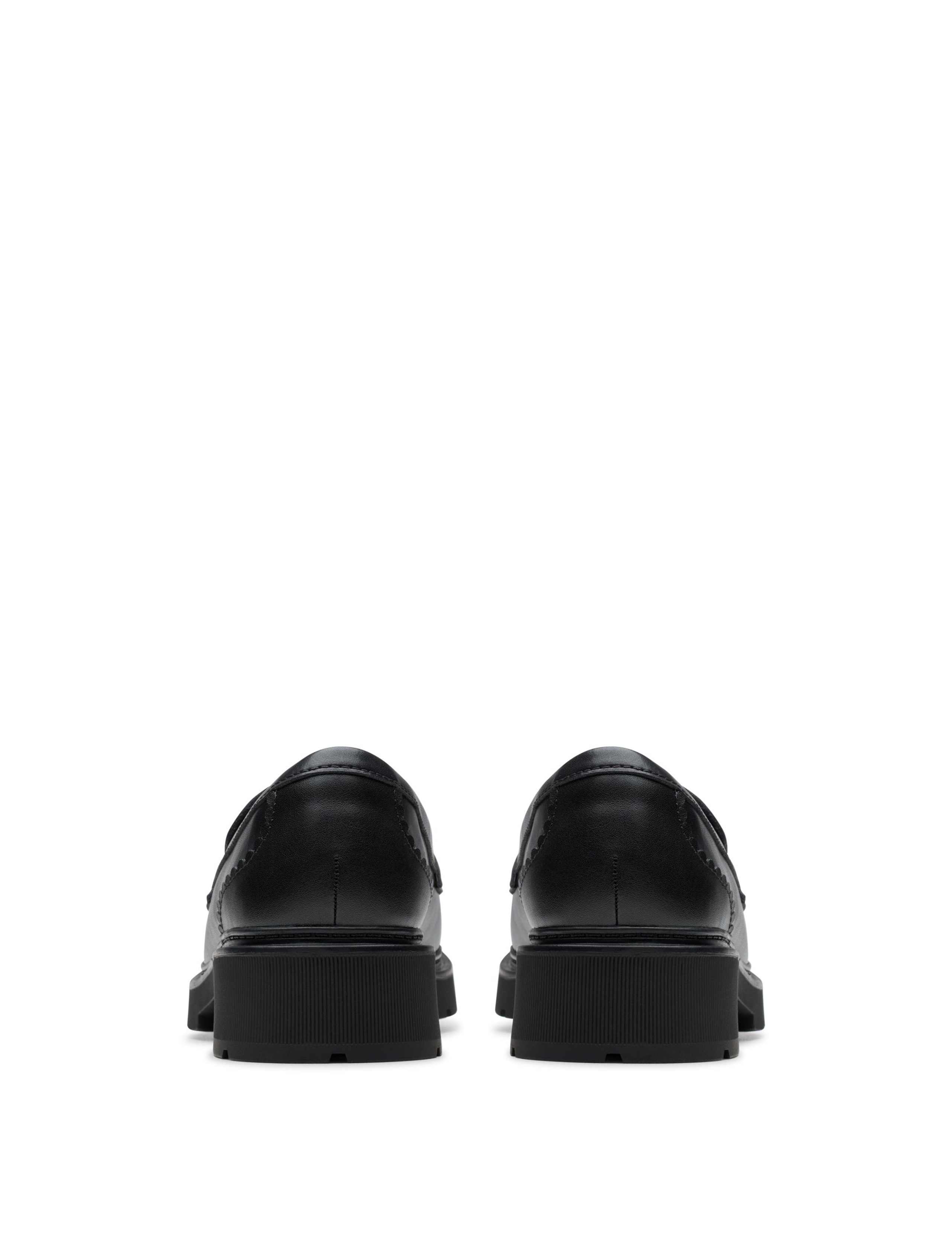 Leather Tassel Block Heel Loafers 5 of 6