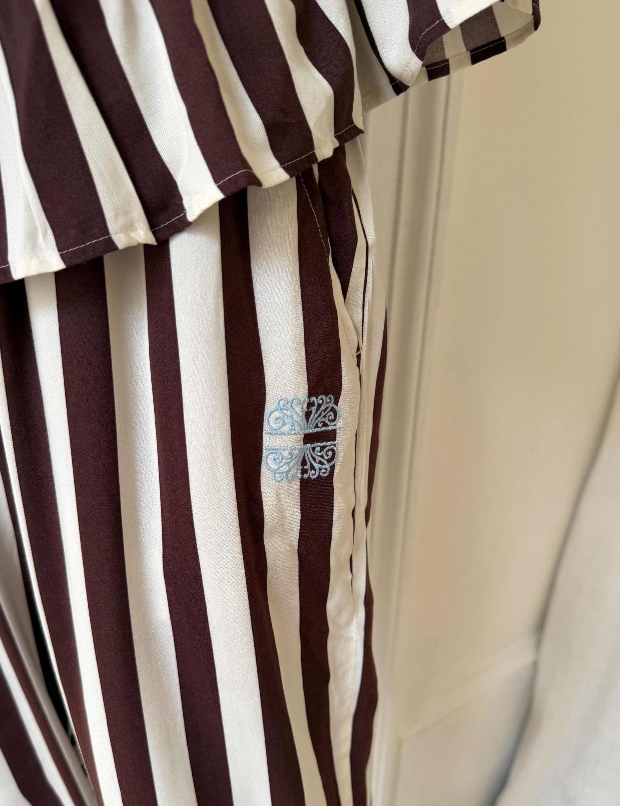 Striped Button Through Pyjama Set 4 of 4