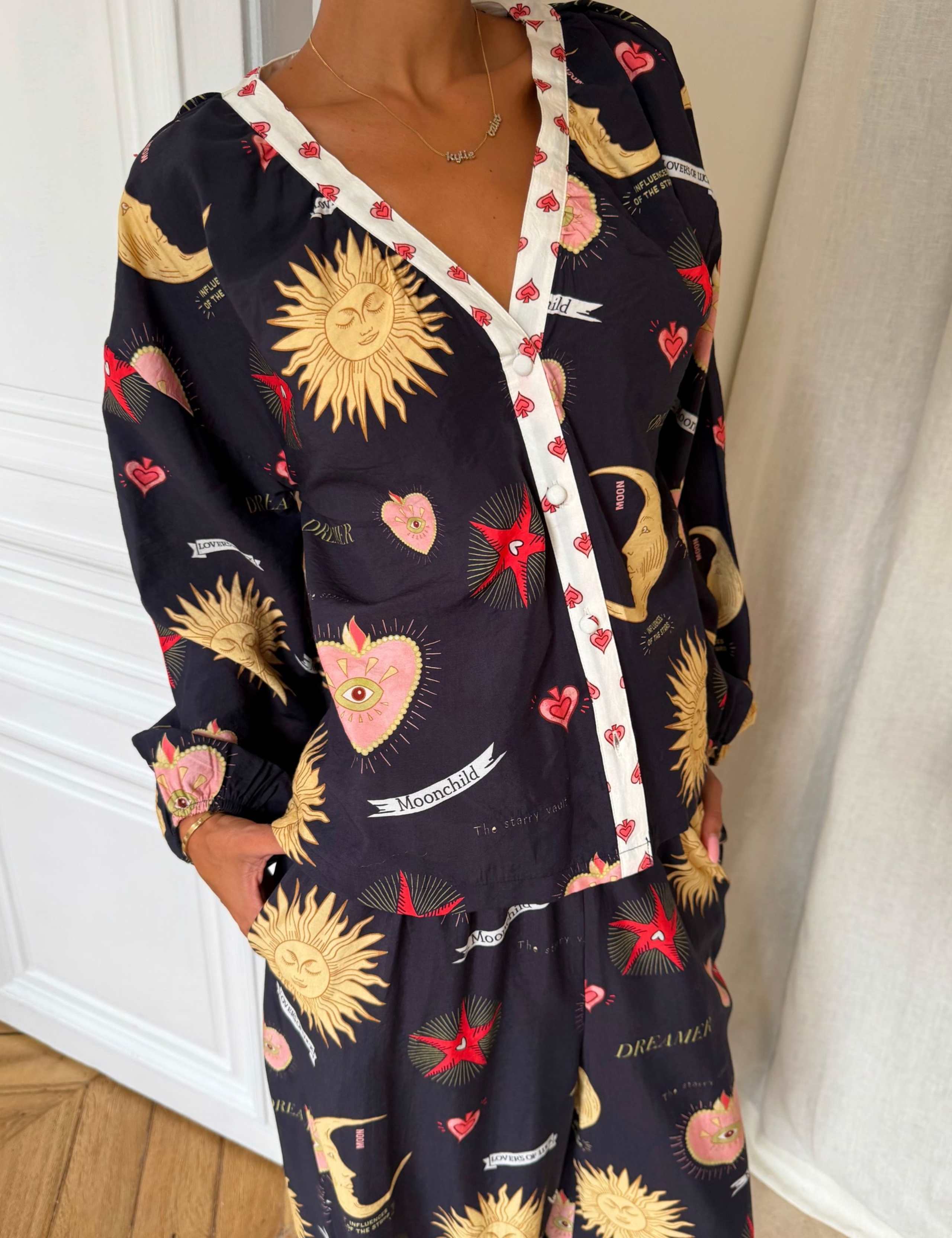 Printed Long Pyjama Set 2 of 2