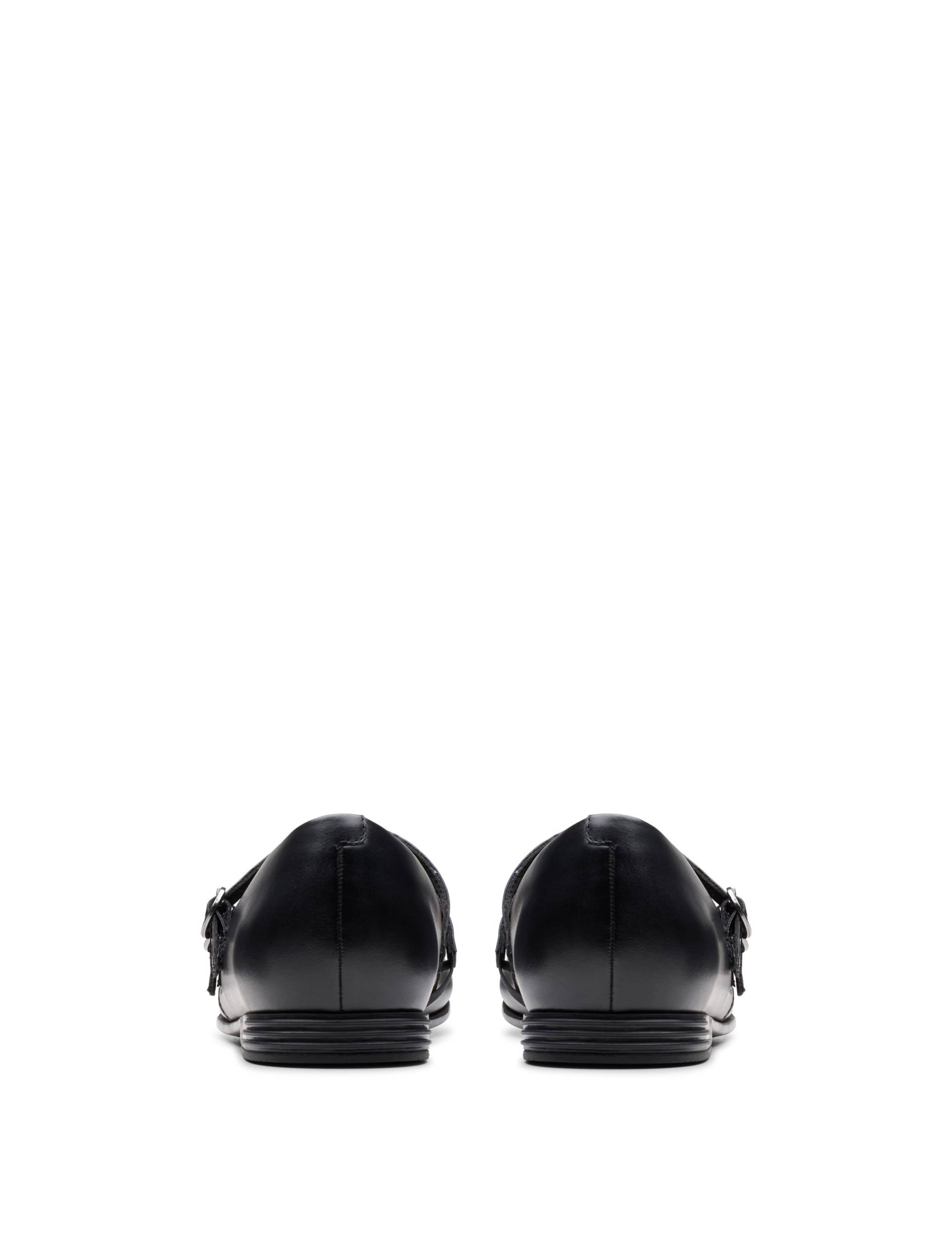 Black Leather School Shoes (3½ Large-7 Large) 5 of 6