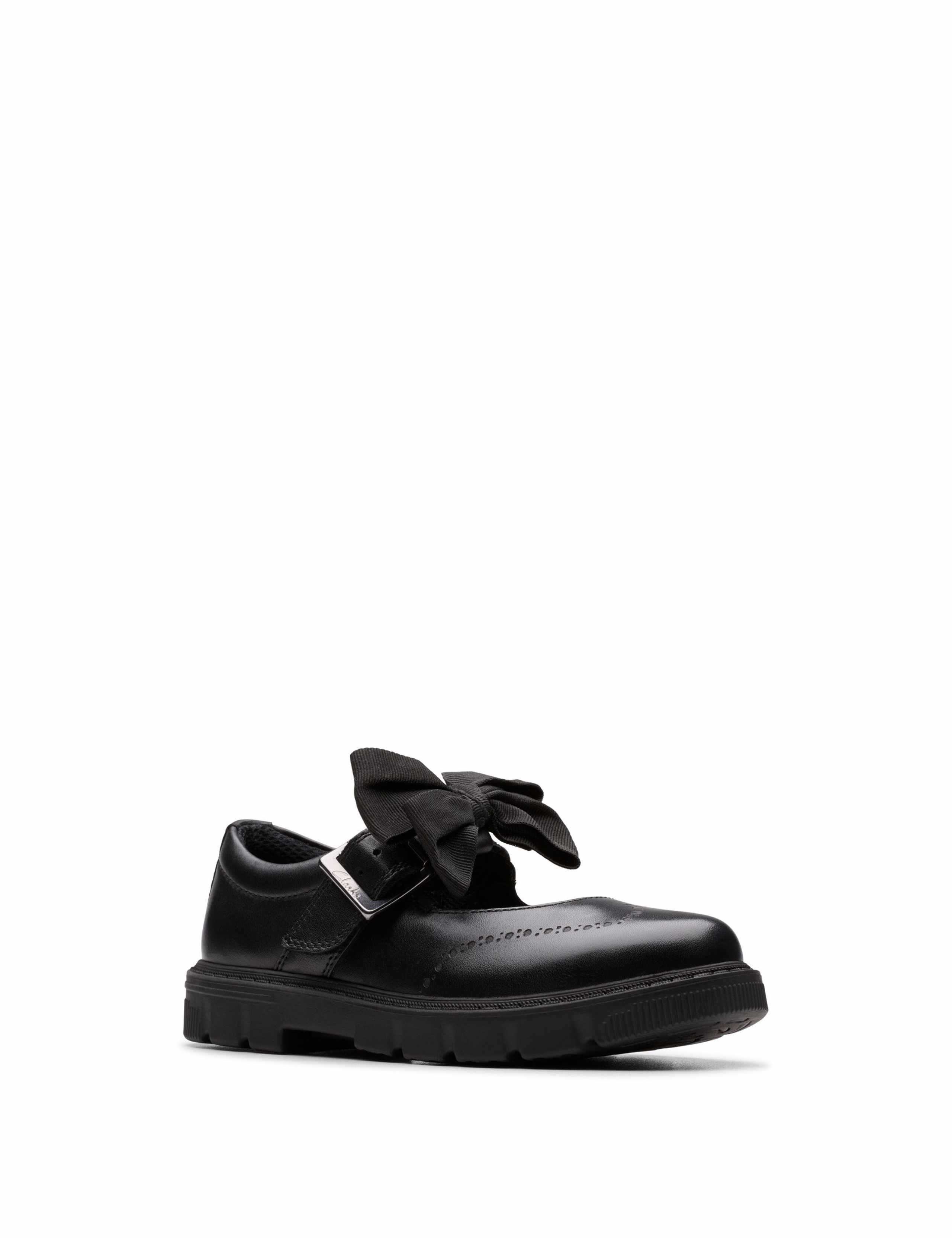 Leather Bow School Shoes (10 Small-2½ Large) 2 of 6