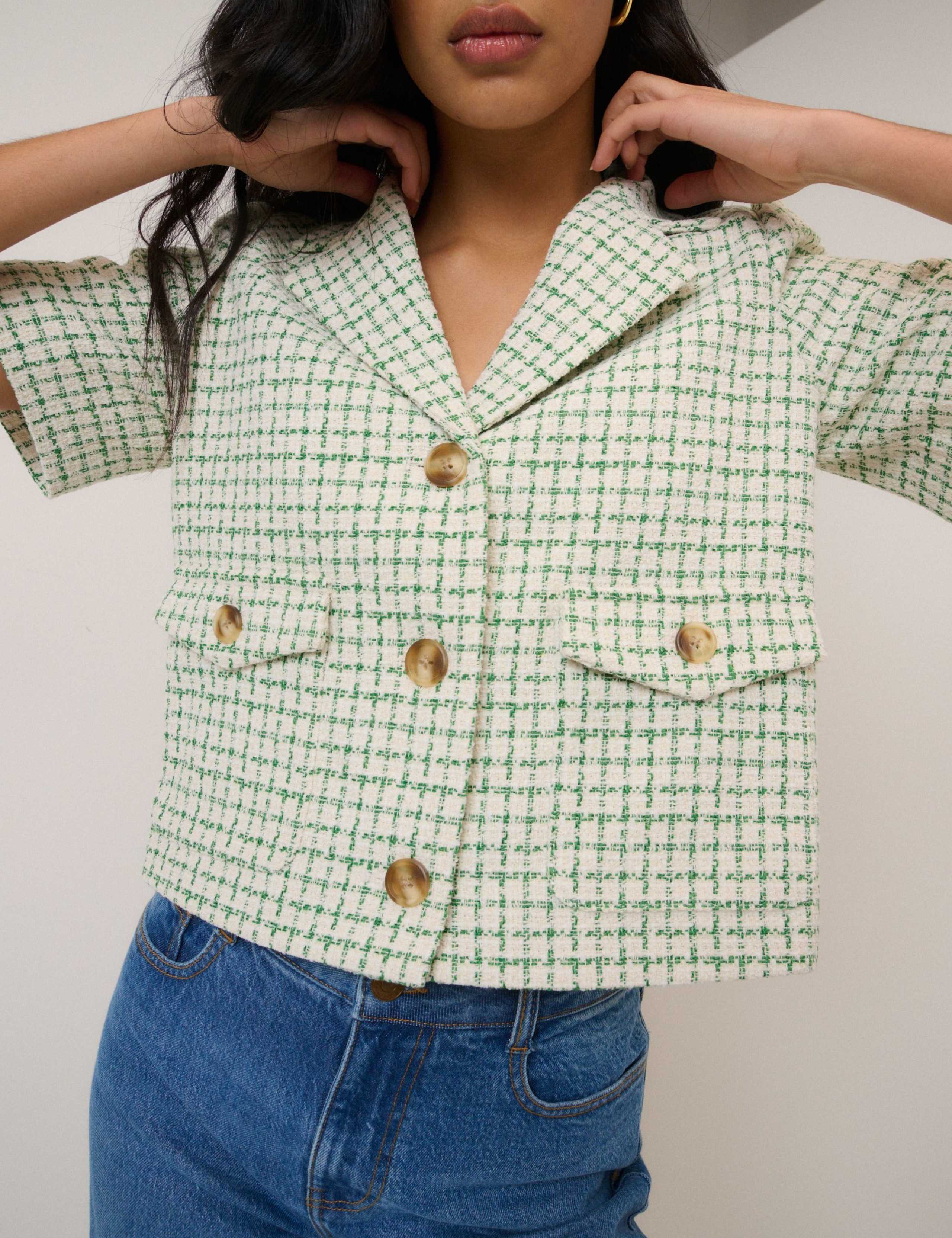 Boucle Collared Short Sleeve Jacket 2 of 6