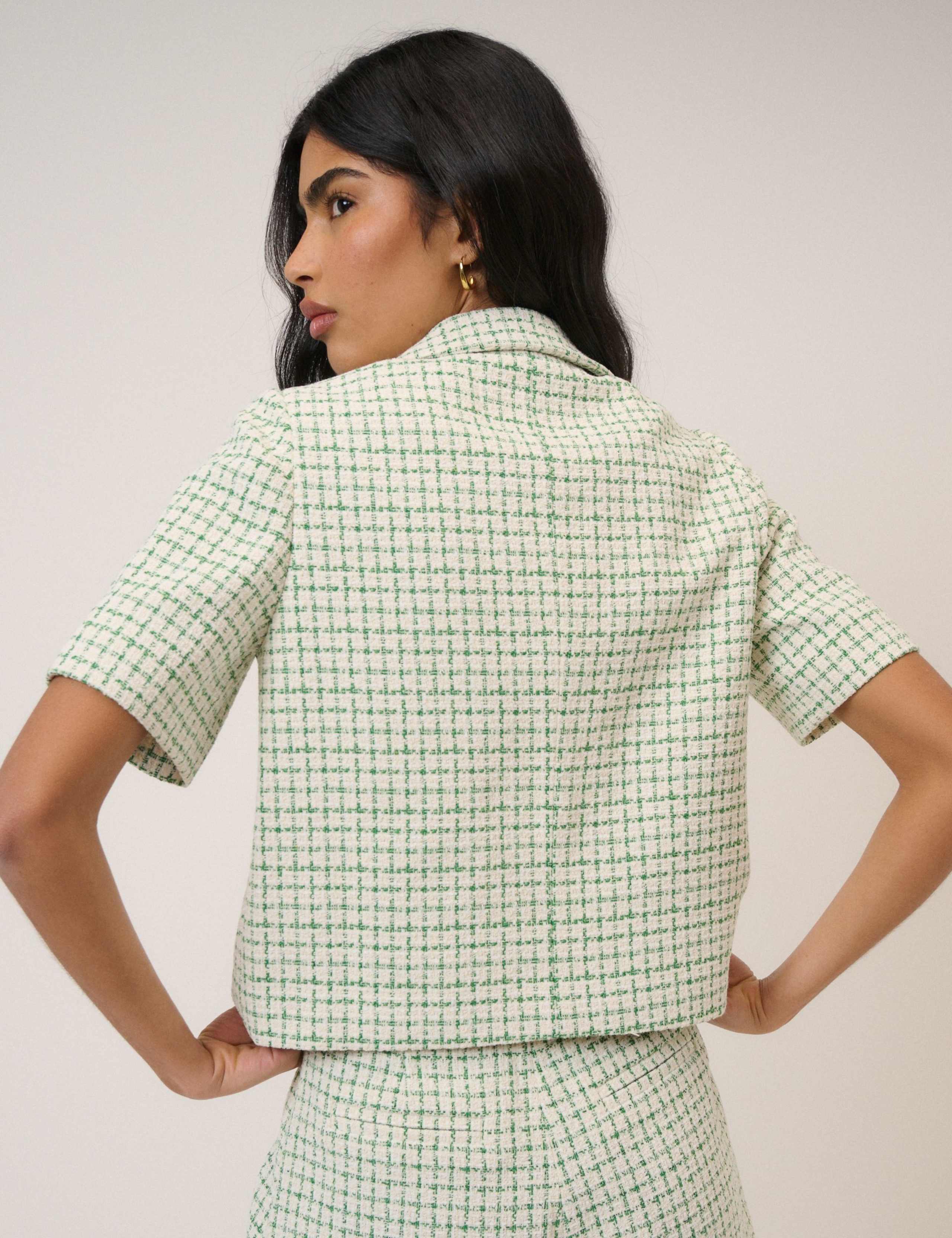 Boucle Collared Short Sleeve Jacket 3 of 6