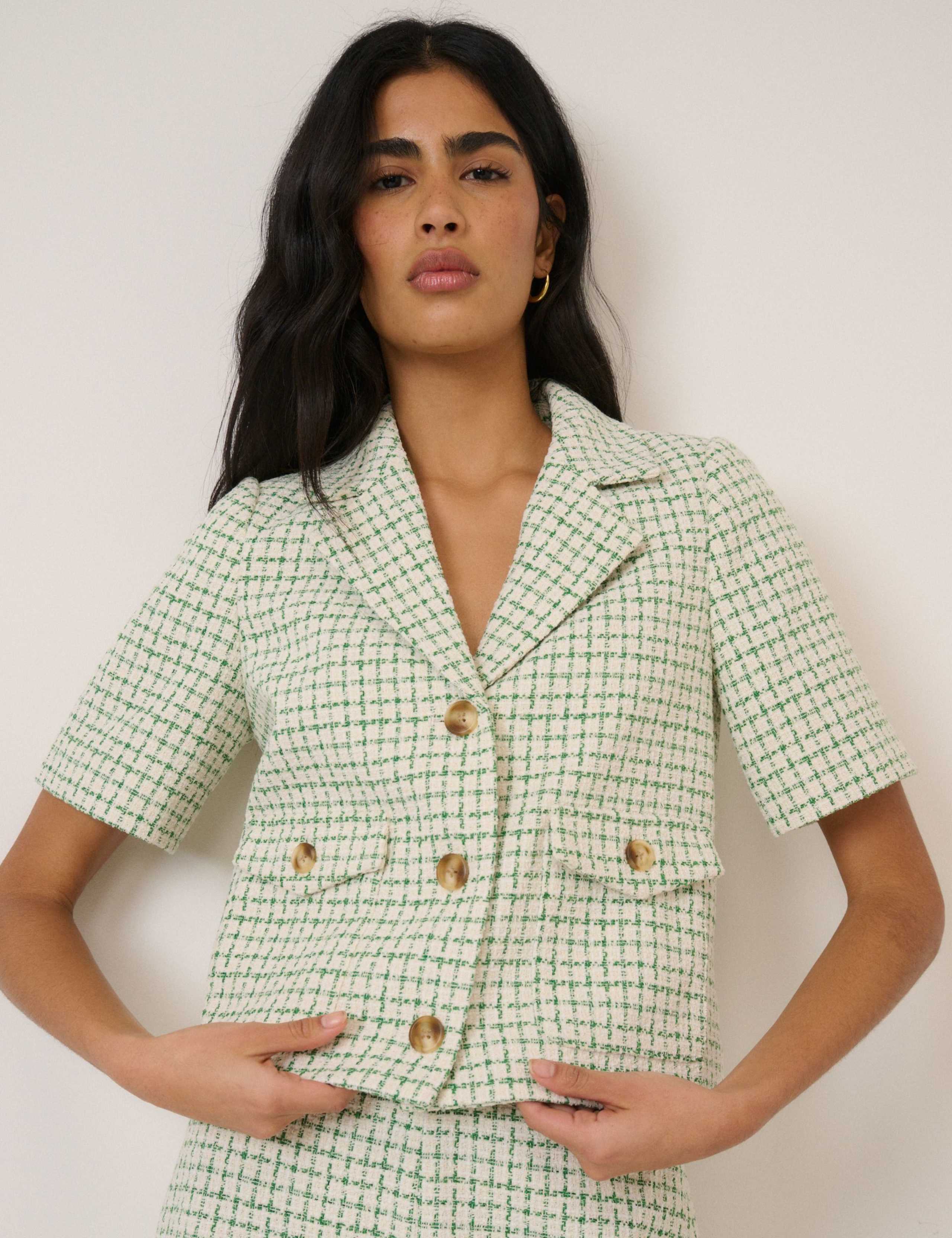 Boucle Collared Short Sleeve Jacket 4 of 6