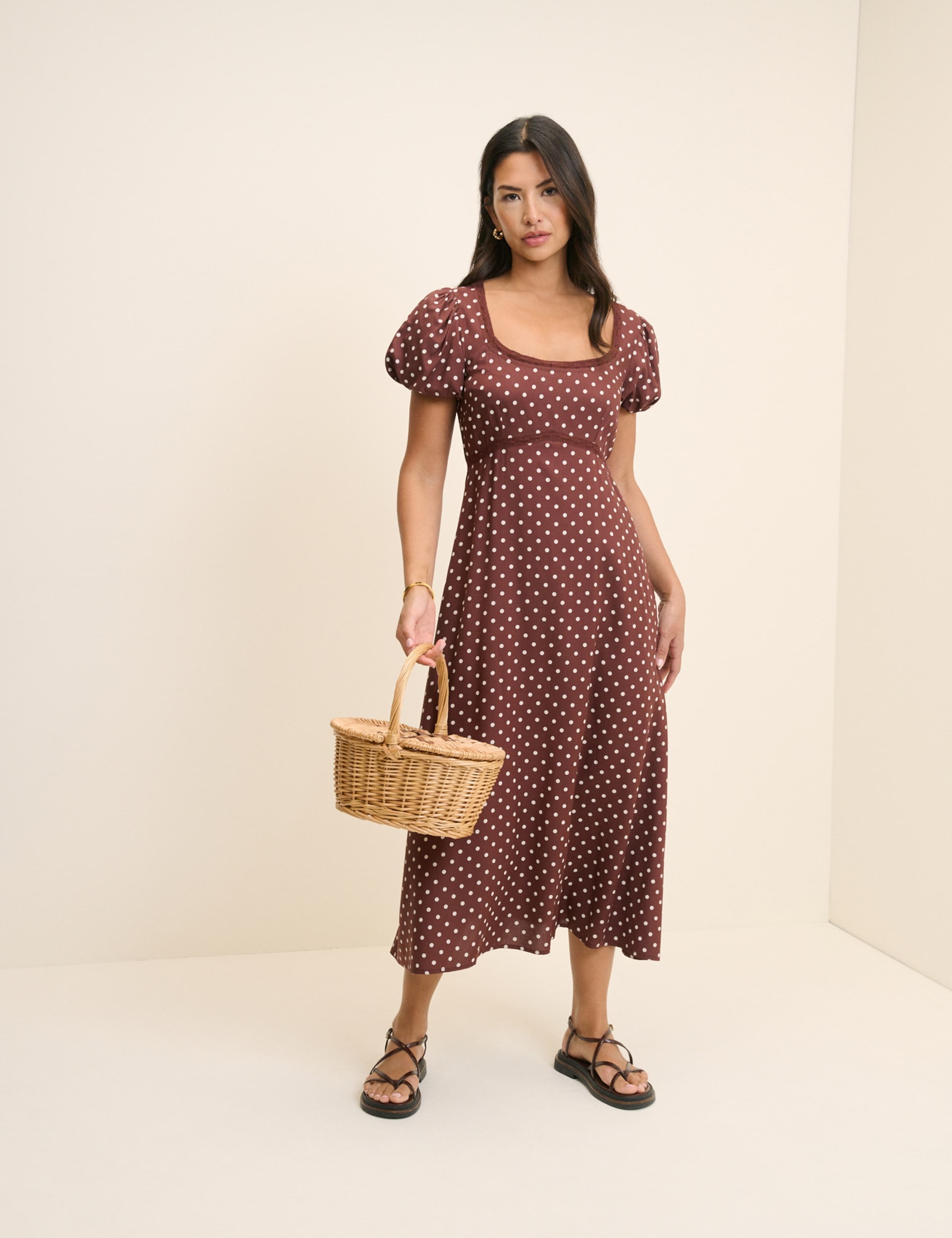 Polka Dot Midi Tea Dress 4 of 8