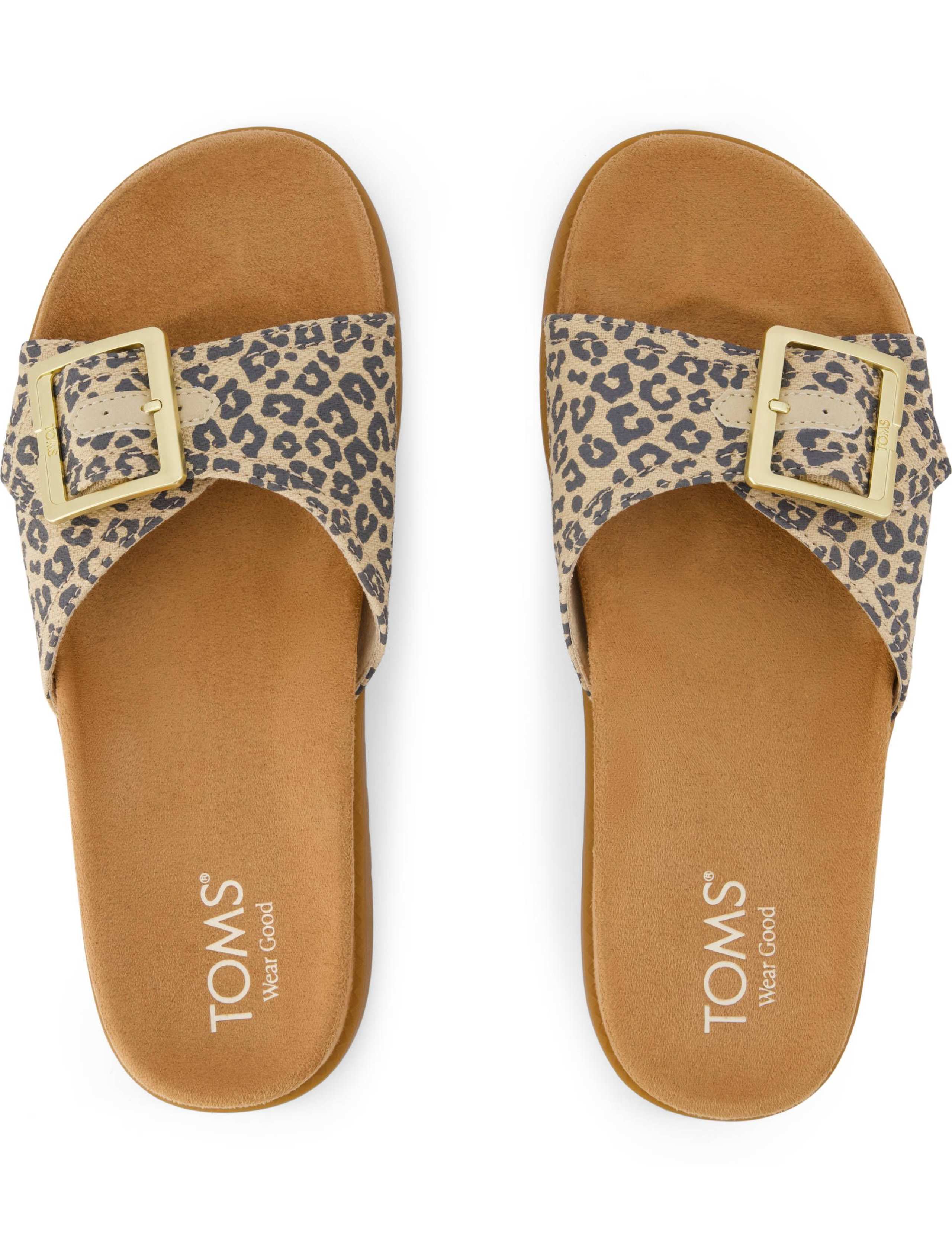 Animal Print Buckle Footbed Flatform Sliders 3 of 9