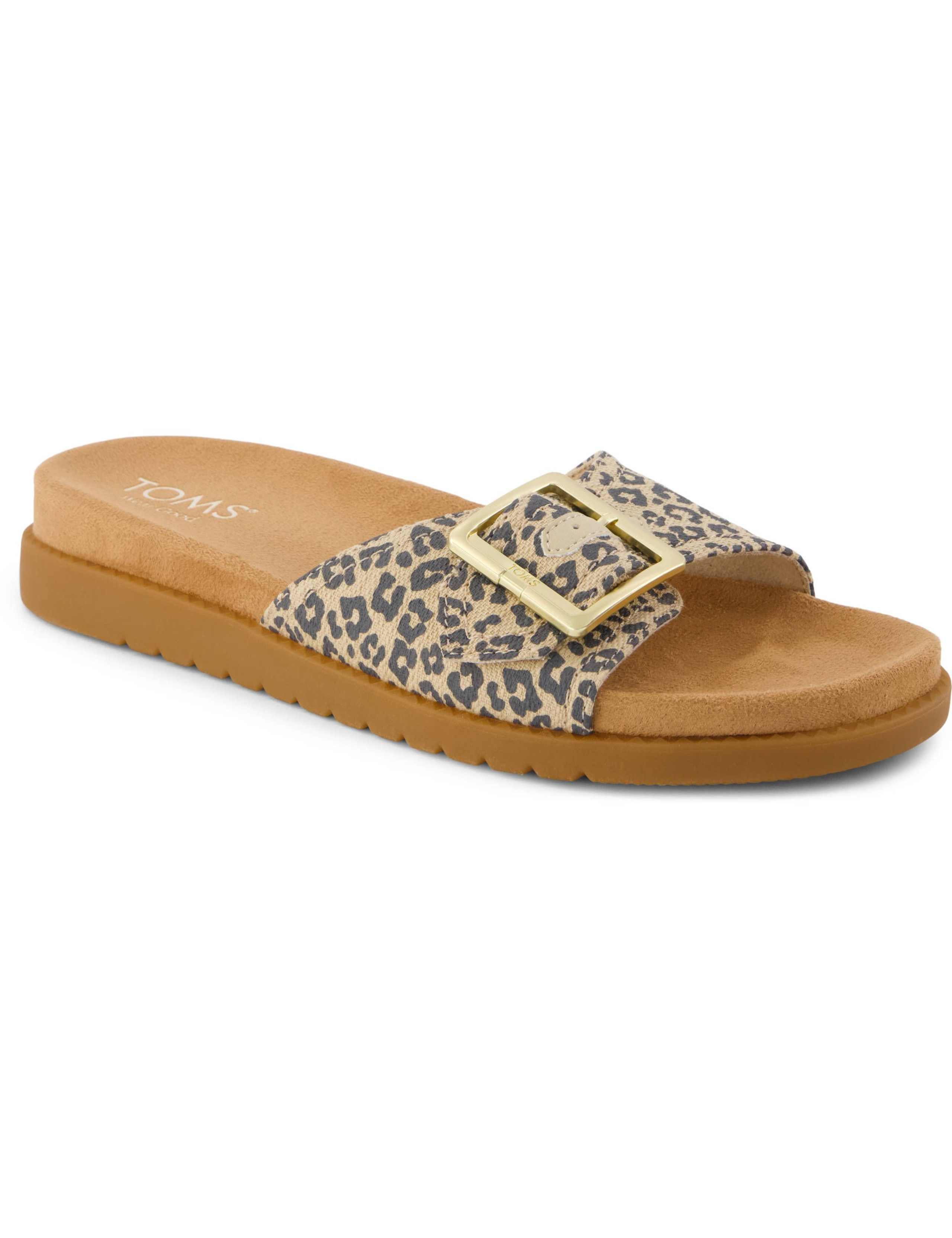 Animal Print Buckle Footbed Flatform Sliders 4 of 9