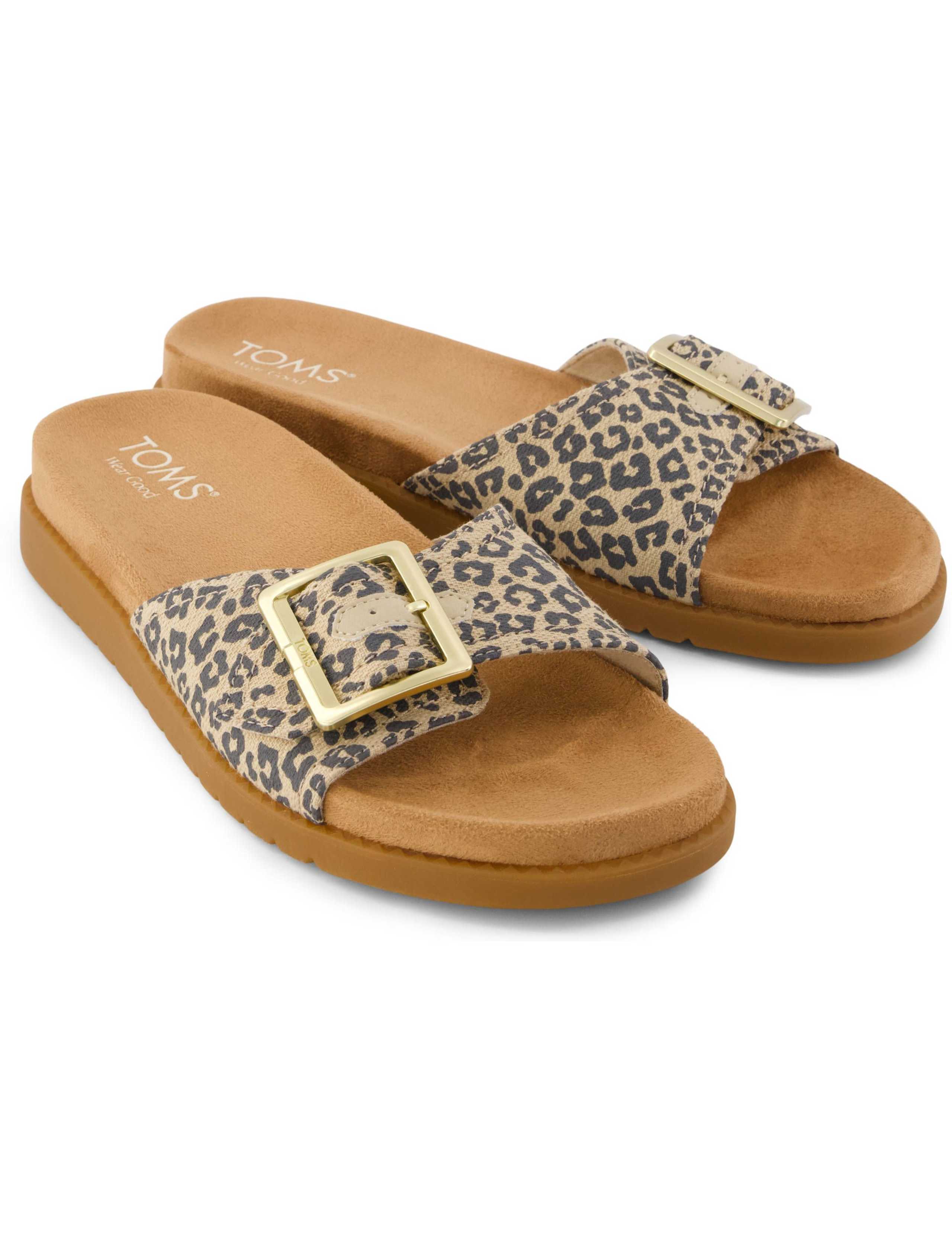 Animal Print Buckle Footbed Flatform Sliders 5 of 9