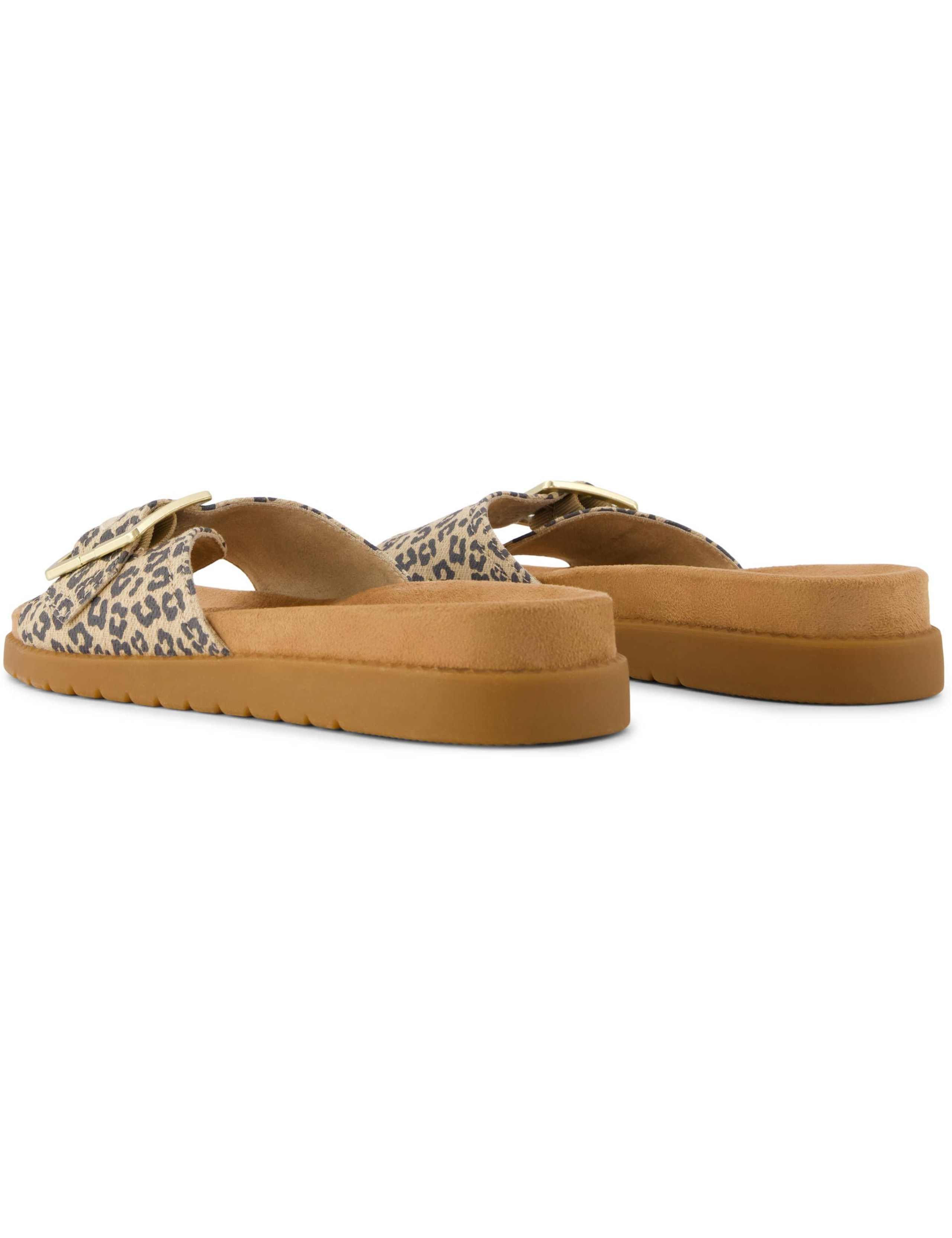 Animal Print Buckle Footbed Flatform Sliders 6 of 9