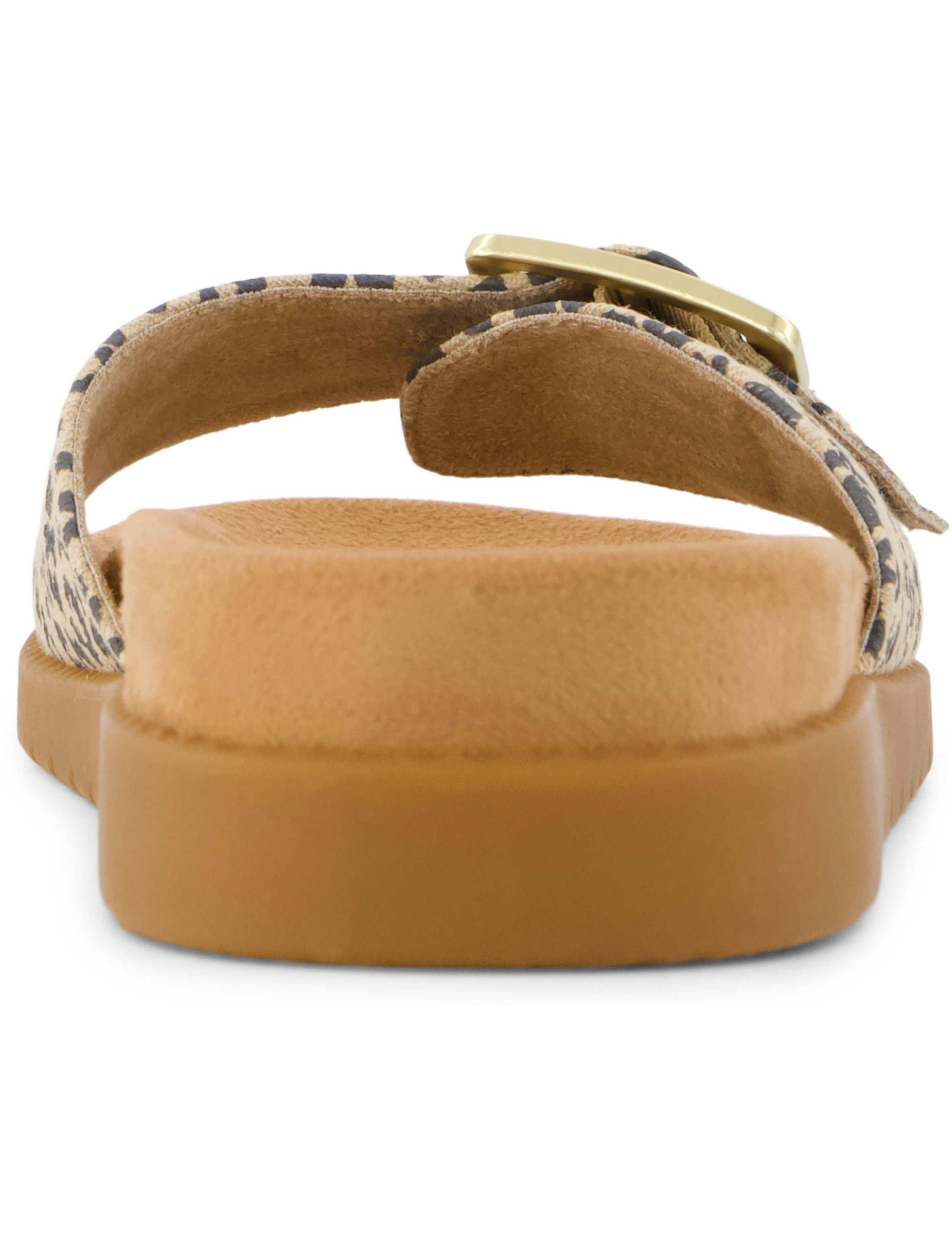 Animal Print Buckle Footbed Flatform Sliders 7 of 9