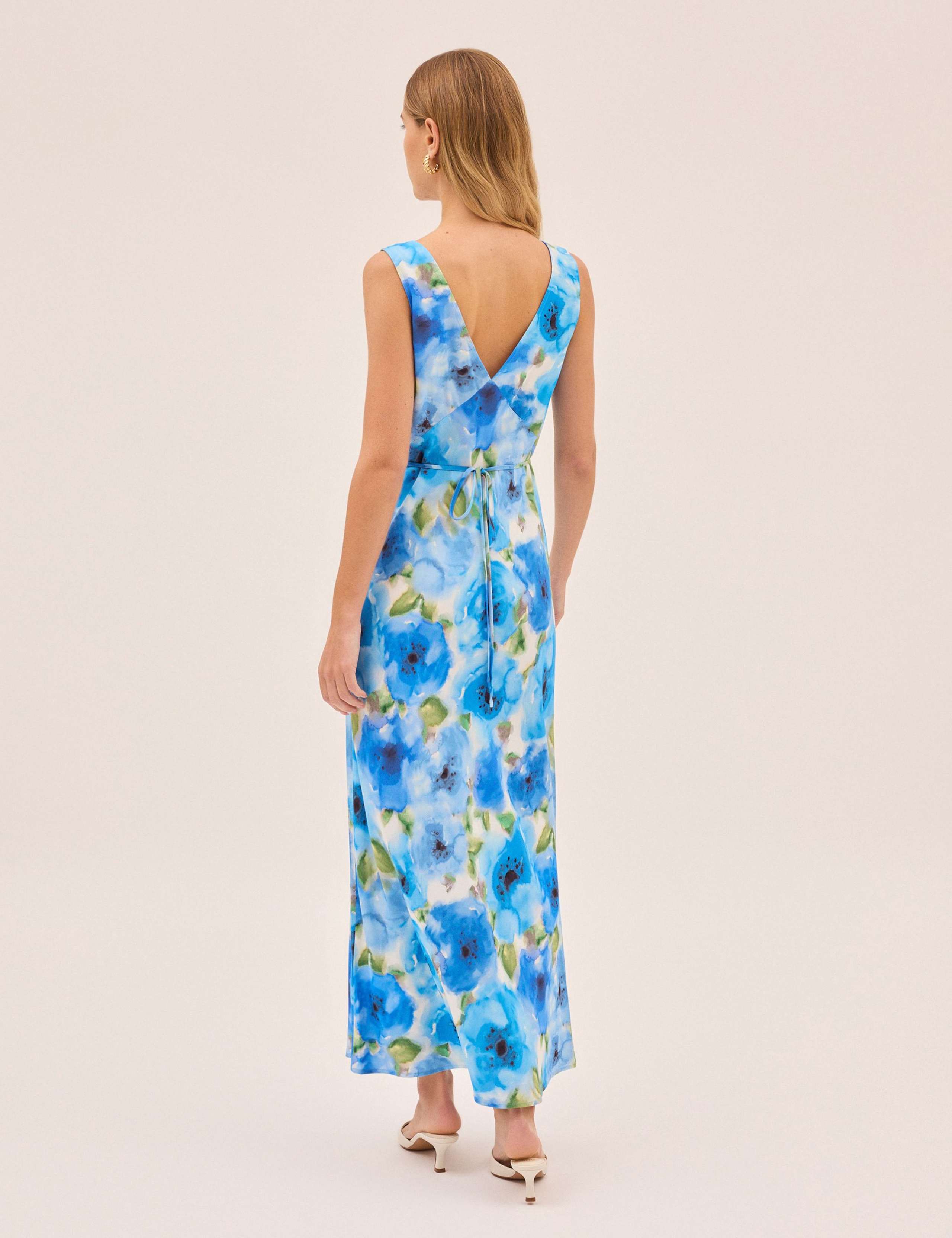 Floral V-Neck Midi Slip Dress 6 of 6