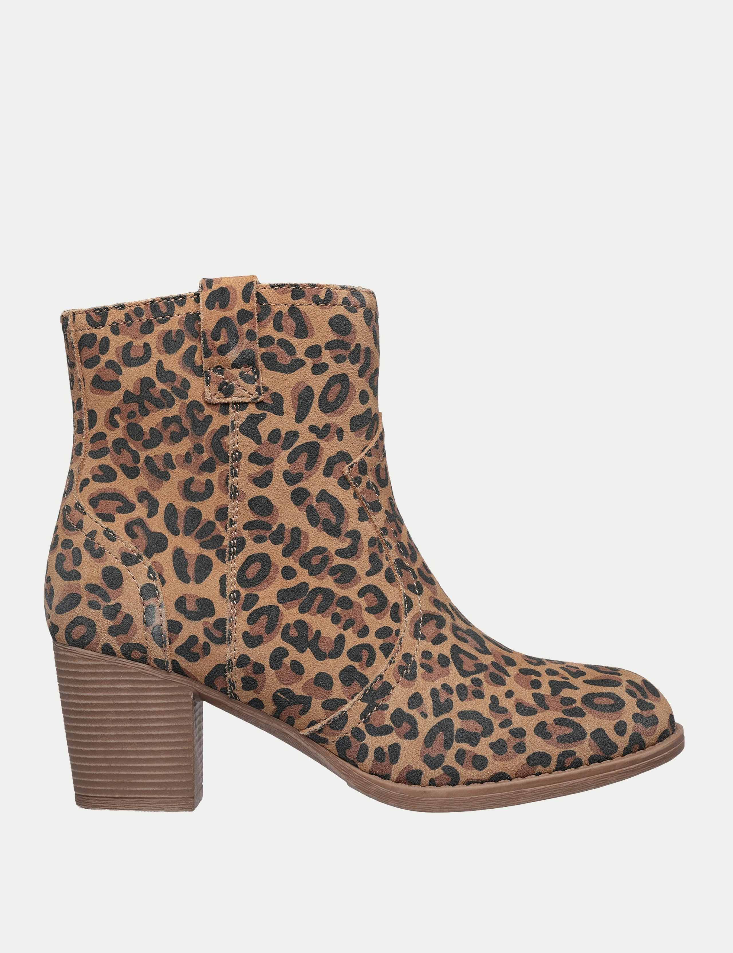 Taxi Western Way Suede Animal Print Ankle Boots 1 of 5
