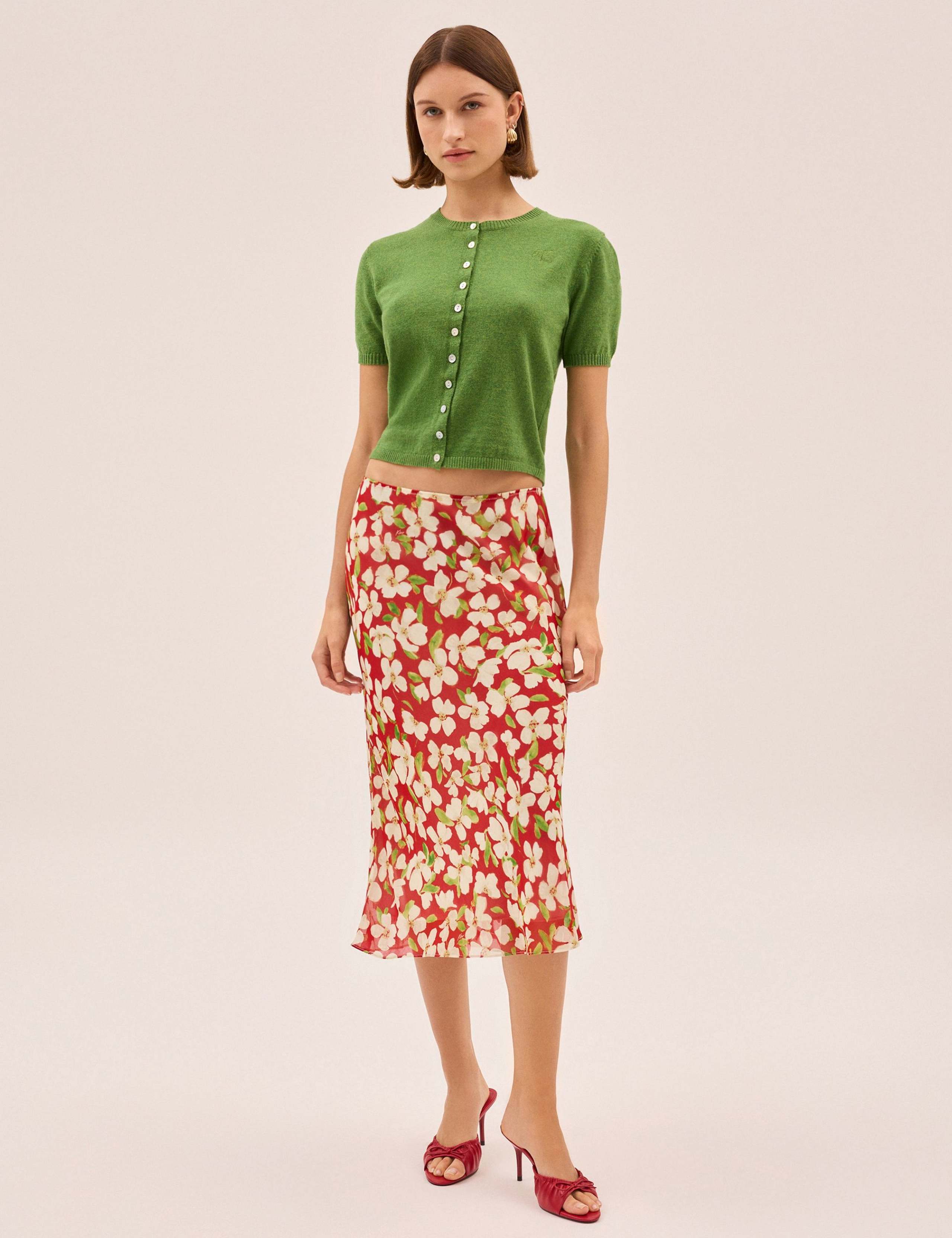 Cotton Rich Embroidered Crew Neck Cardigan 4 of 8