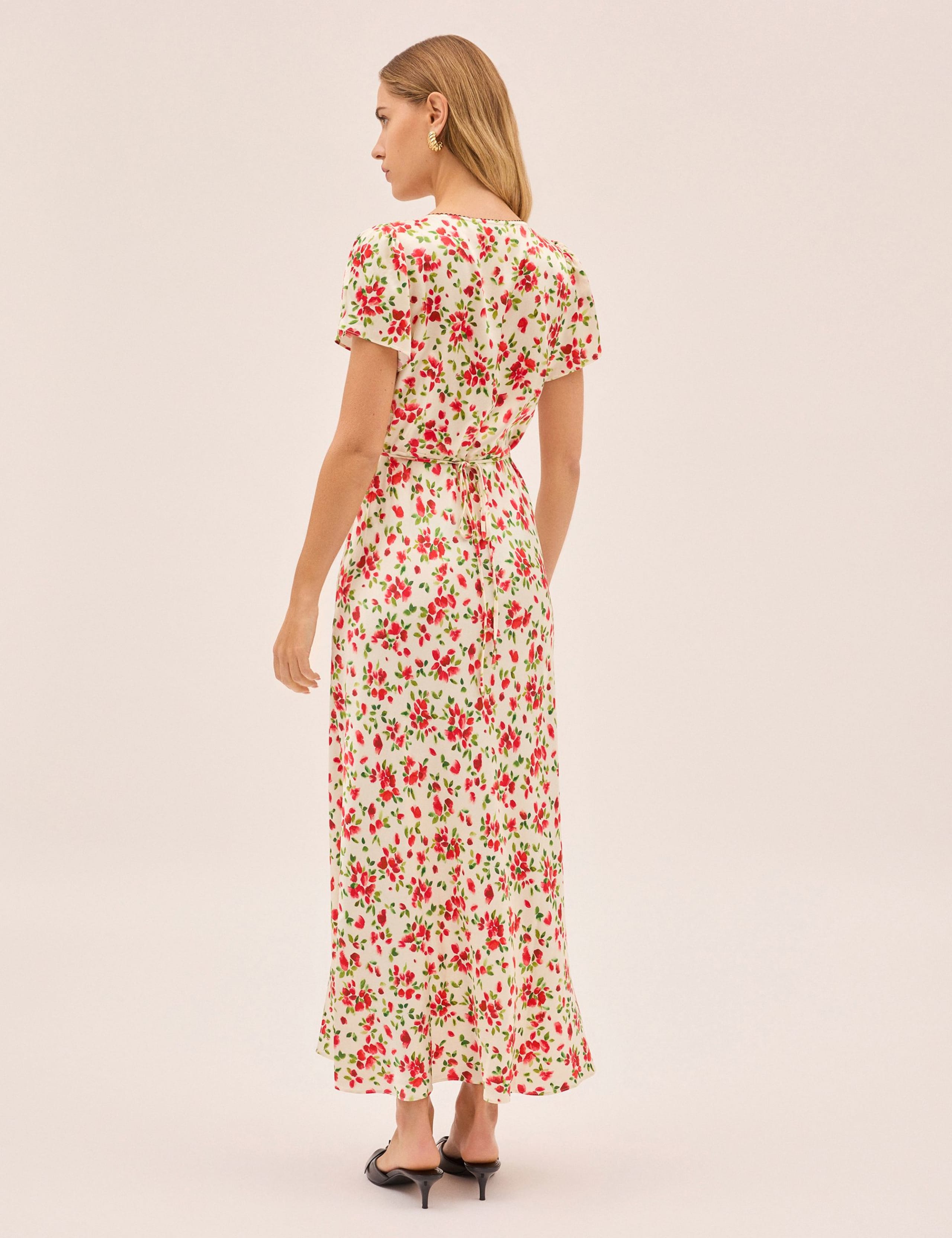 Floral V-Neck Midi Tea Dress 6 of 6