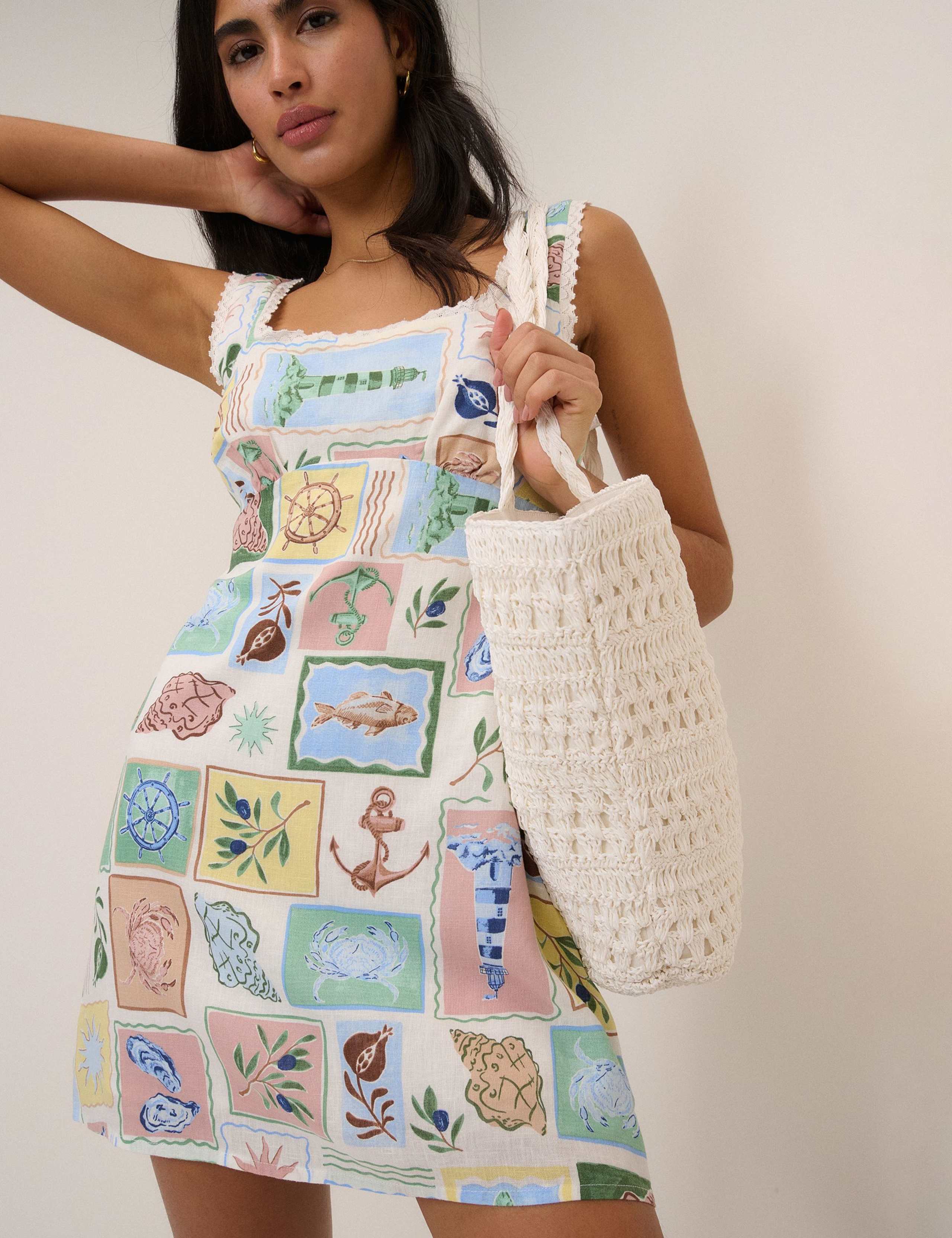 Printed Square Neck Mini Shift Dress 6 of 6