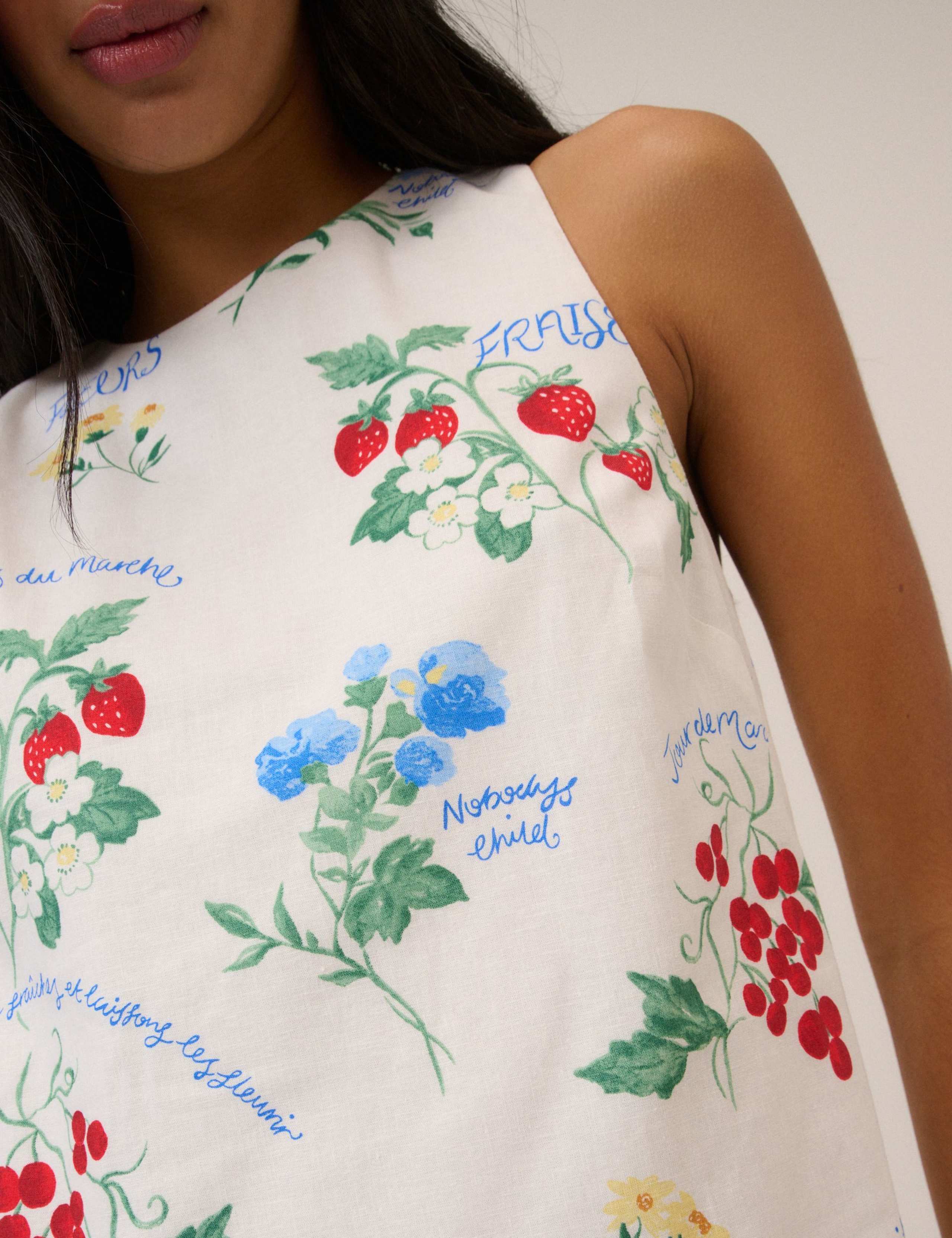 Cotton Rich Printed Crew Neck Mini Shift Dress 3 of 6