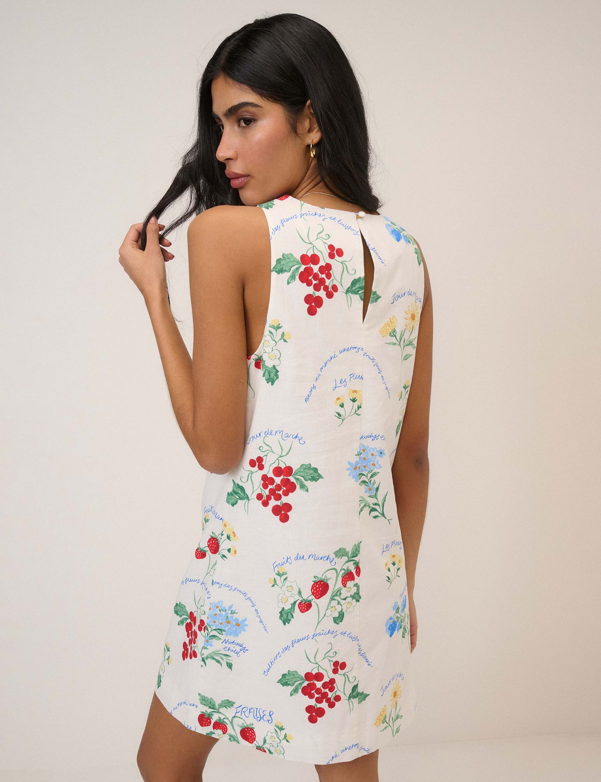 Cotton Rich Printed Crew Neck Mini Shift Dress 5 of 6