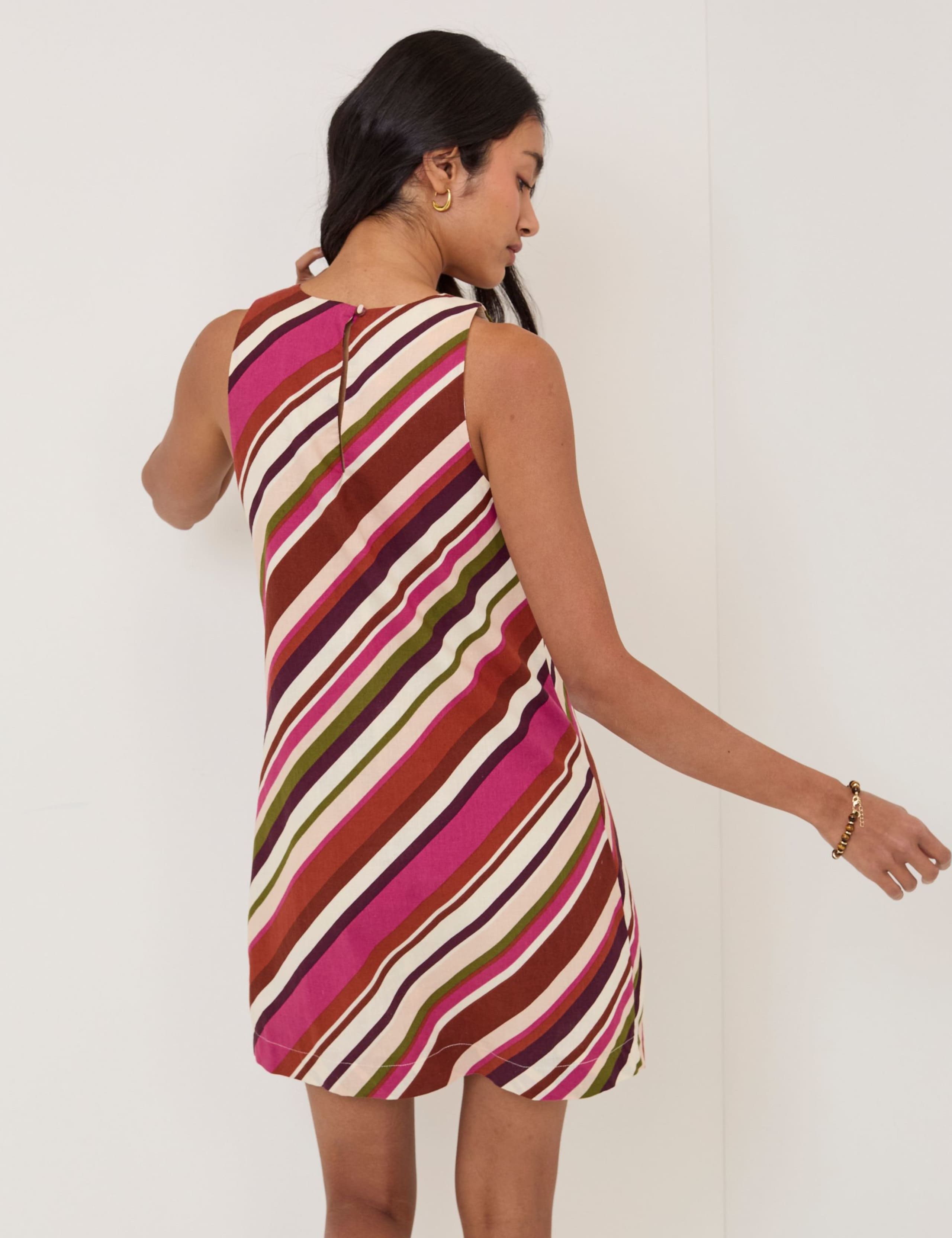 Cotton Rich Striped Mini Shift Dress 3 of 7
