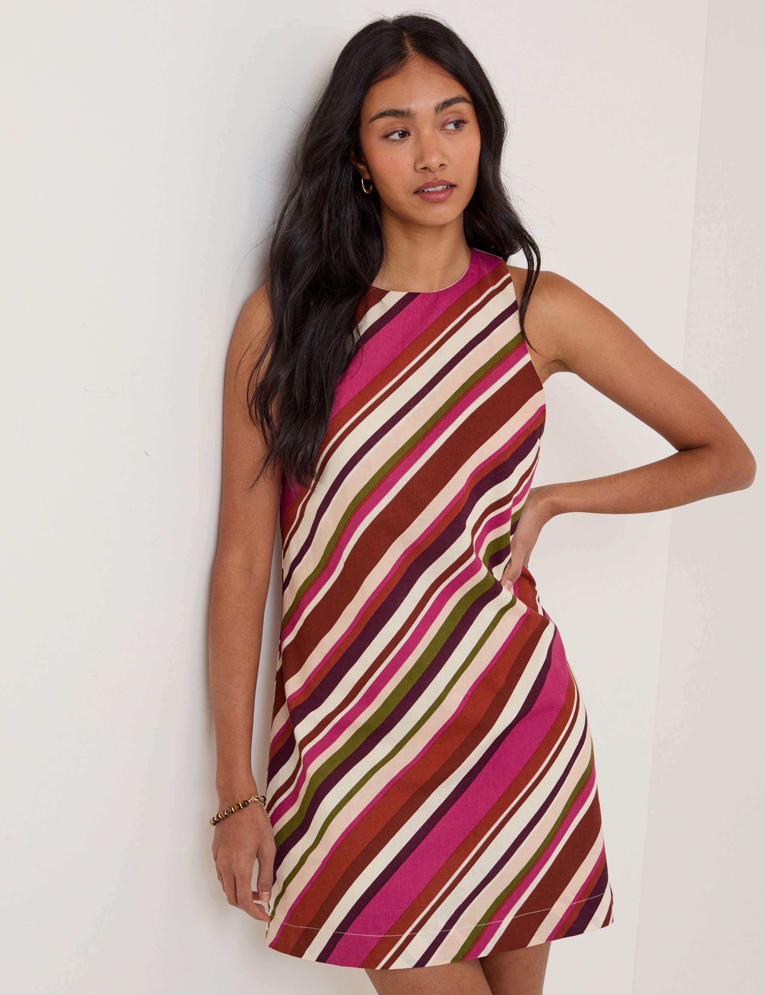 Cotton Rich Striped Mini Shift Dress 4 of 7