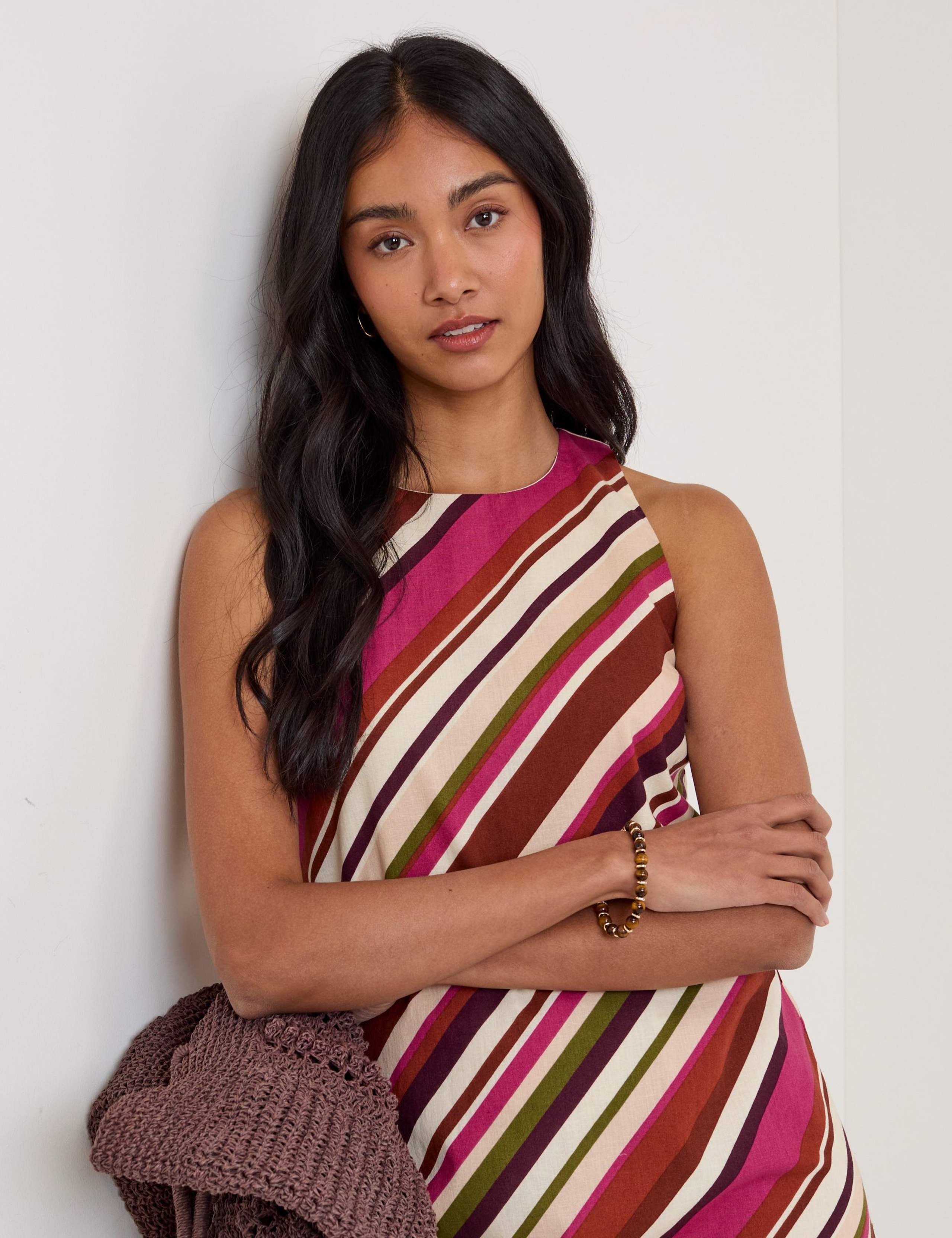 Cotton Rich Striped Mini Shift Dress 5 of 7