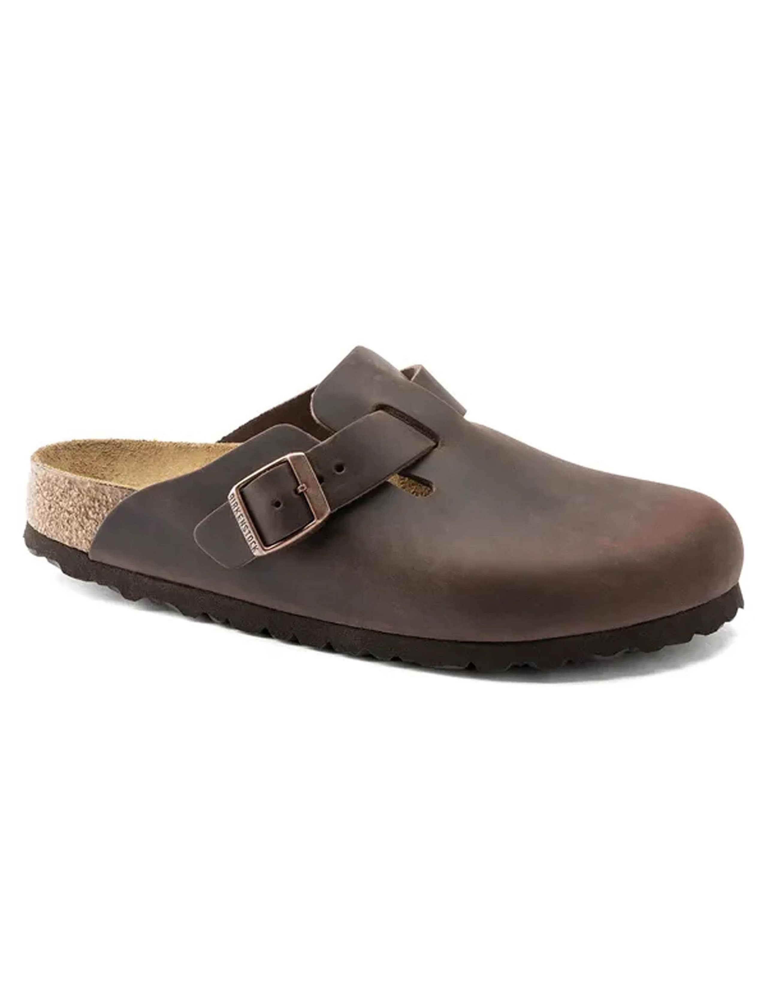 Boston Leather Buckle Flat Footbed Clogs 2 of 3