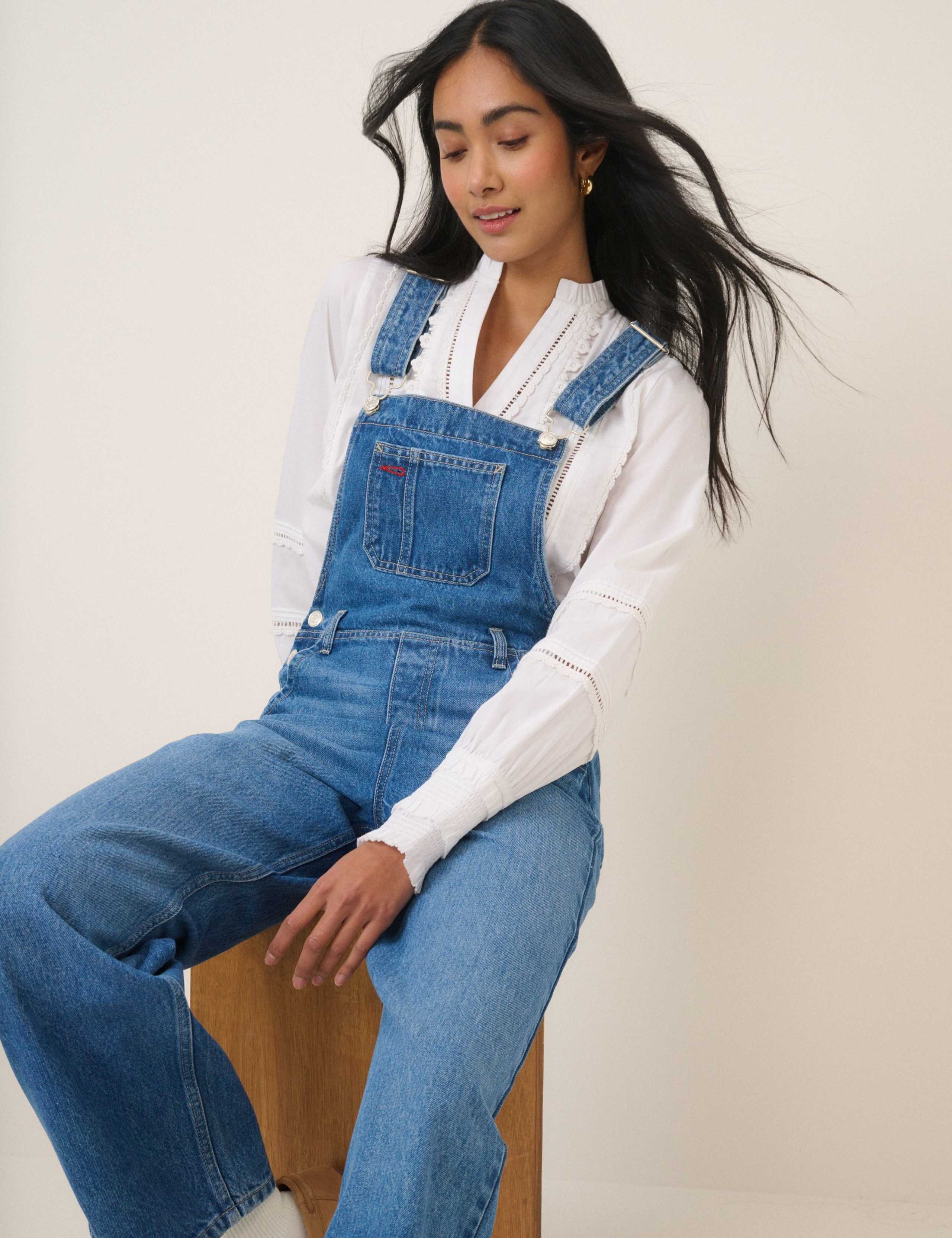 Pure Cotton Denim Sleeveless Dungarees 2 of 5