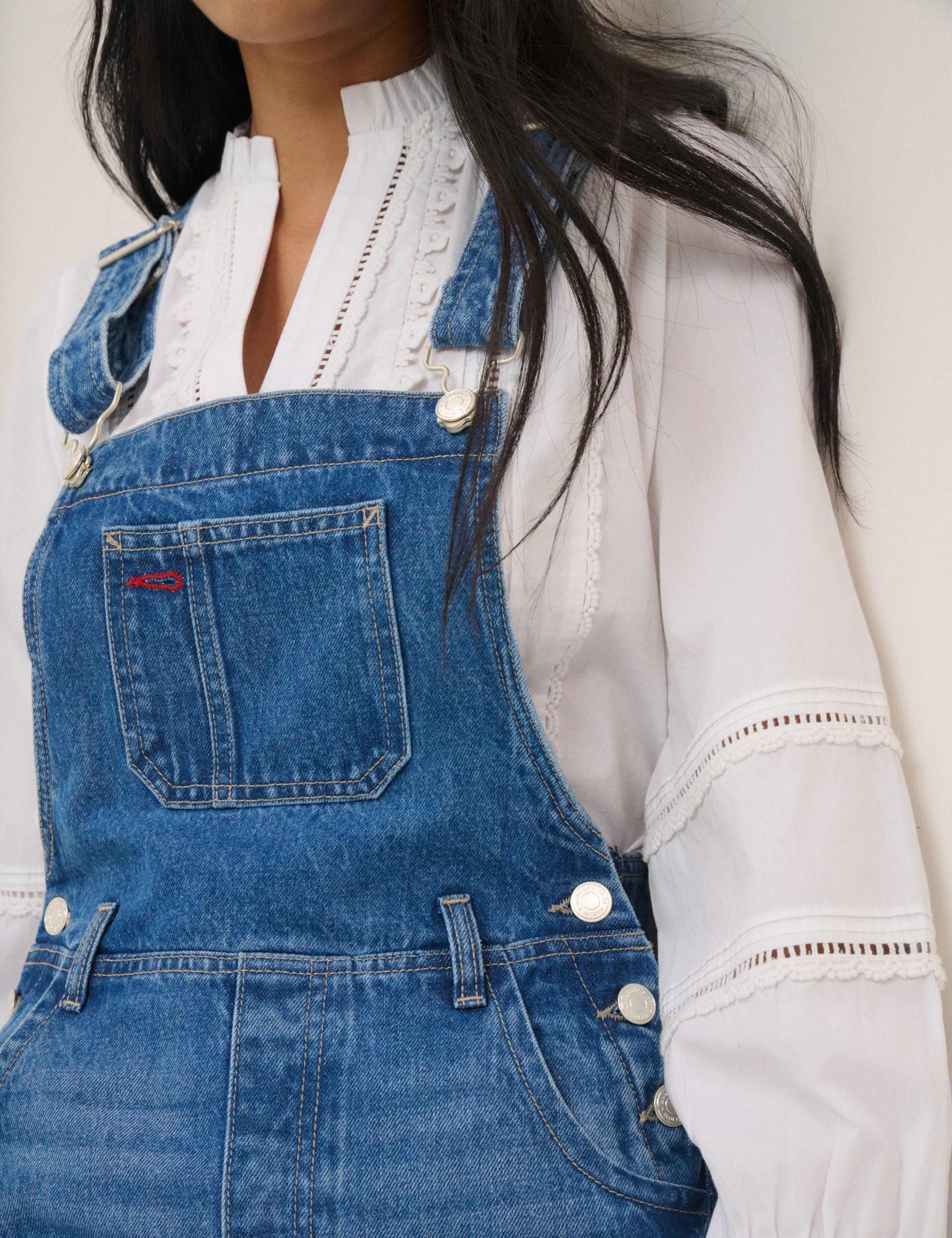 Pure Cotton Denim Sleeveless Dungarees 5 of 5