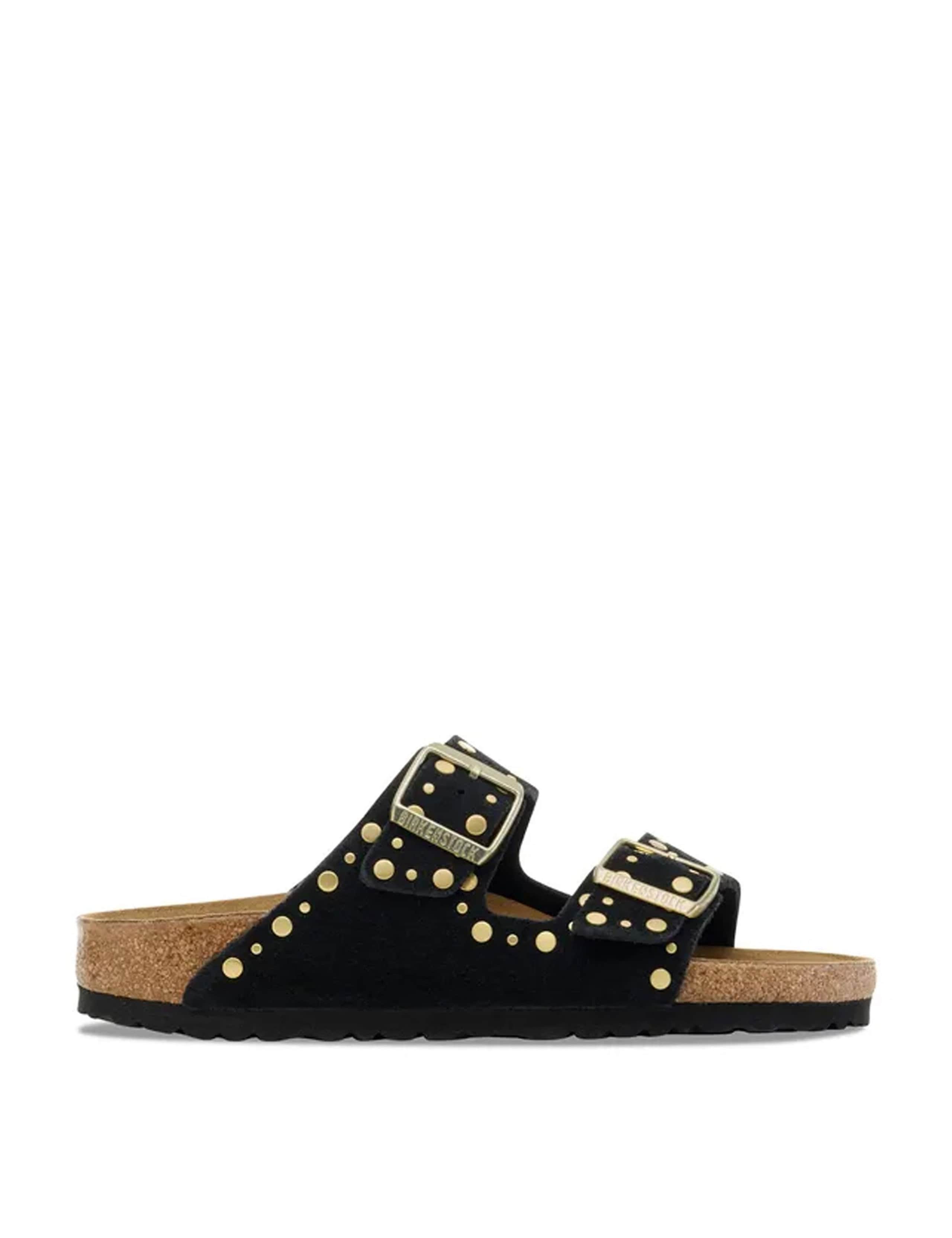 Arizona Leather Buckle Studded Flat Sandals 1 of 3