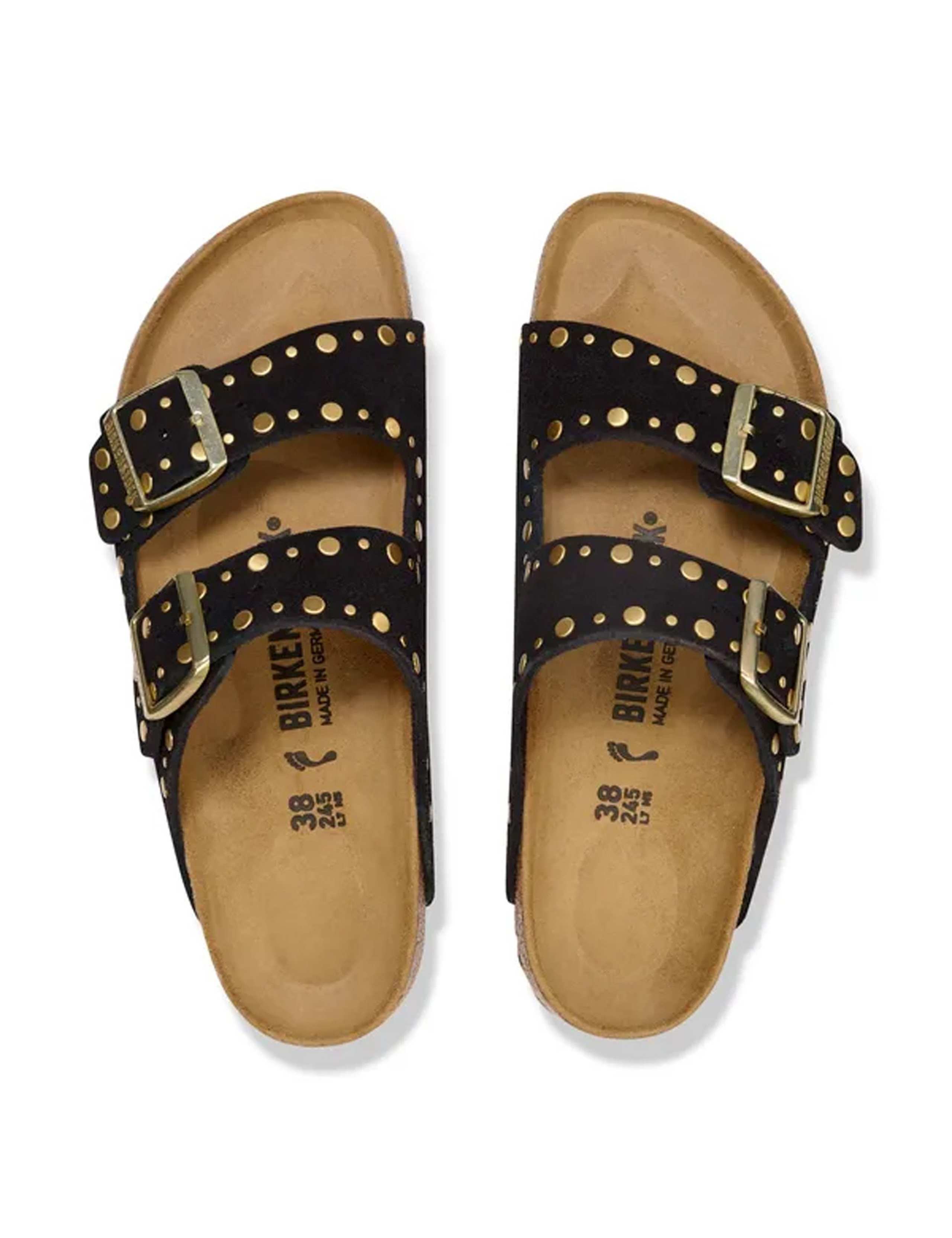 Arizona Leather Buckle Studded Flat Sandals 2 of 3
