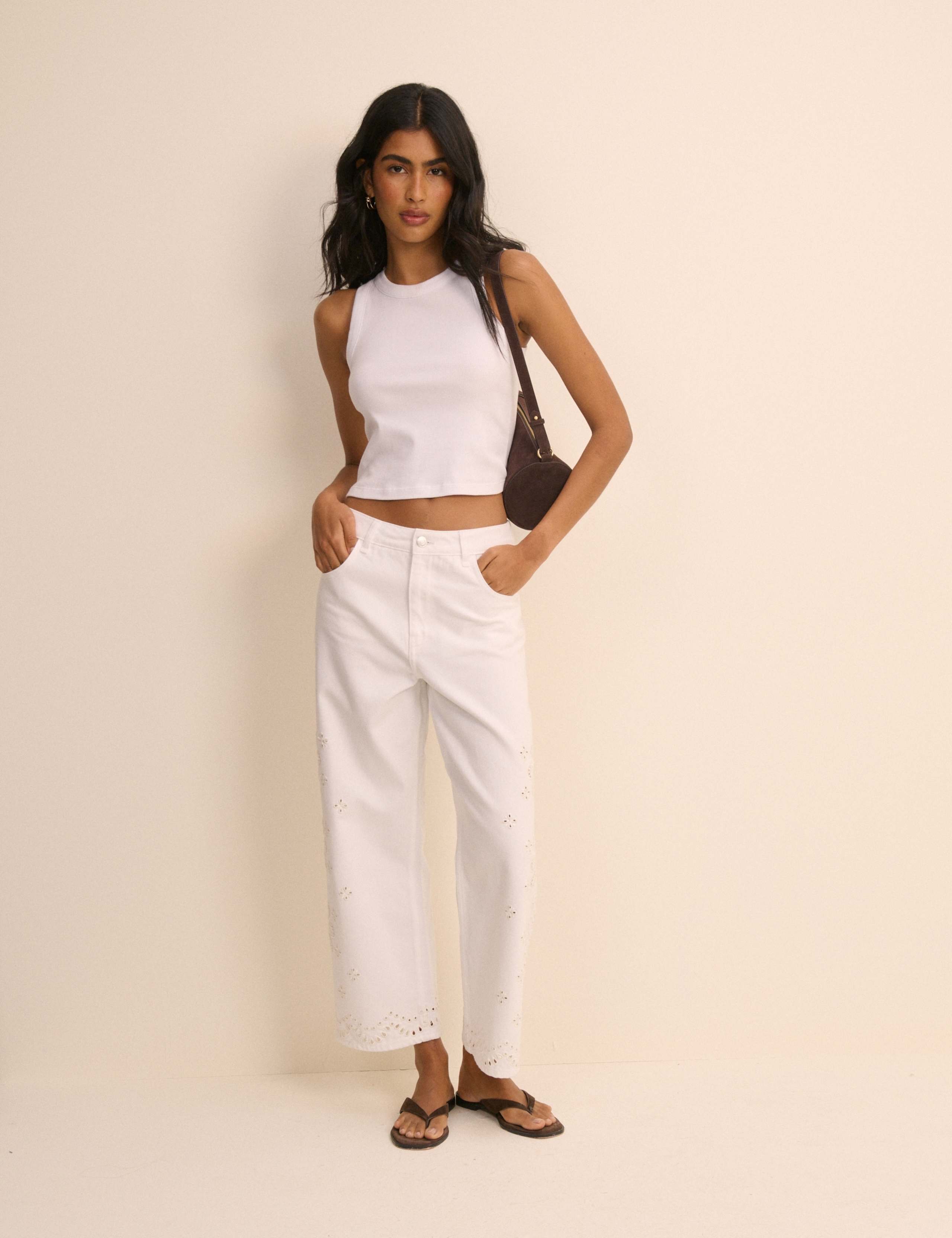 Boyfriend Mid Rise Embroidered Jeans 4 of 5